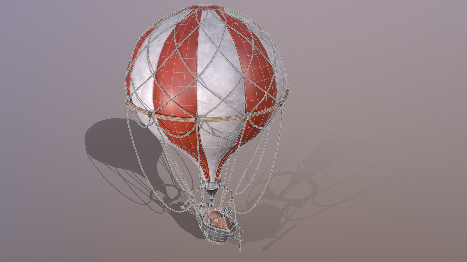 Air Balloon Low-poly 3D model_8