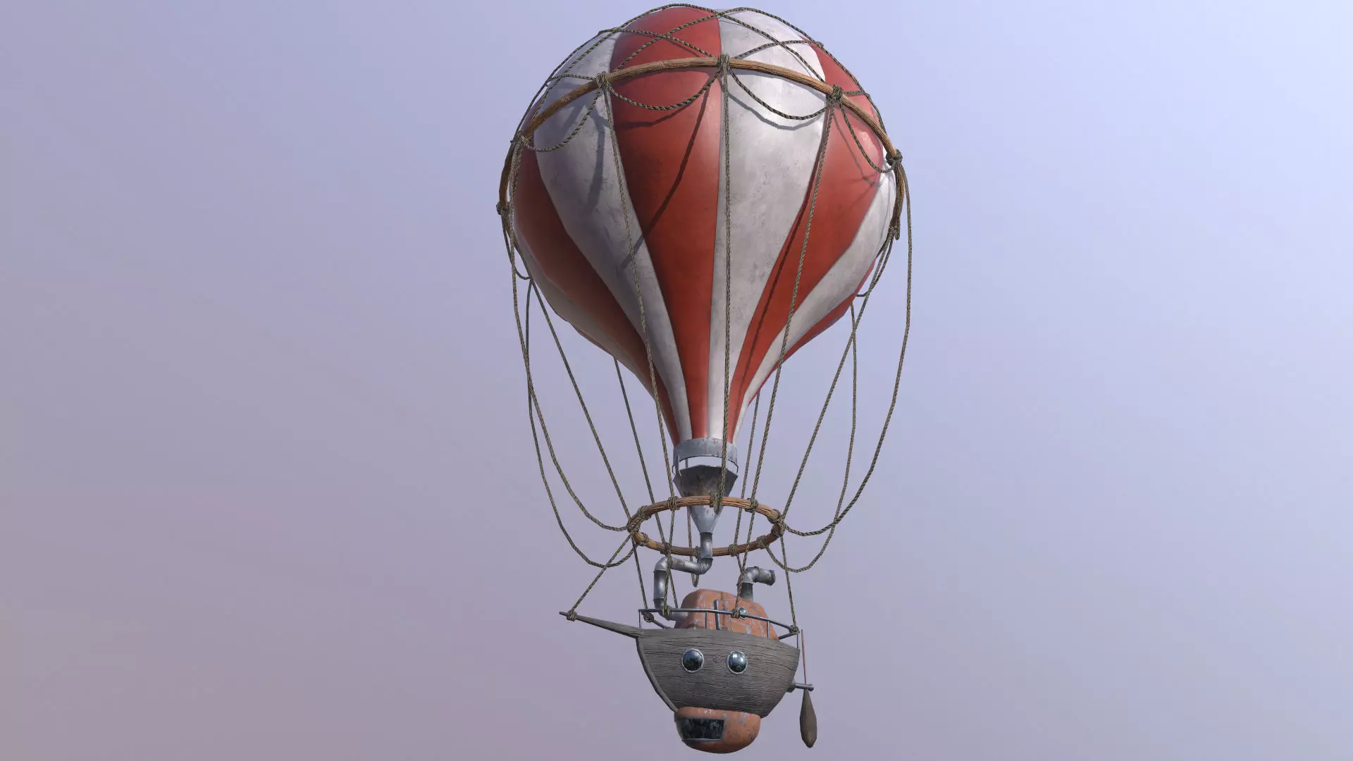 Air Balloon Low-poly 3D model_0