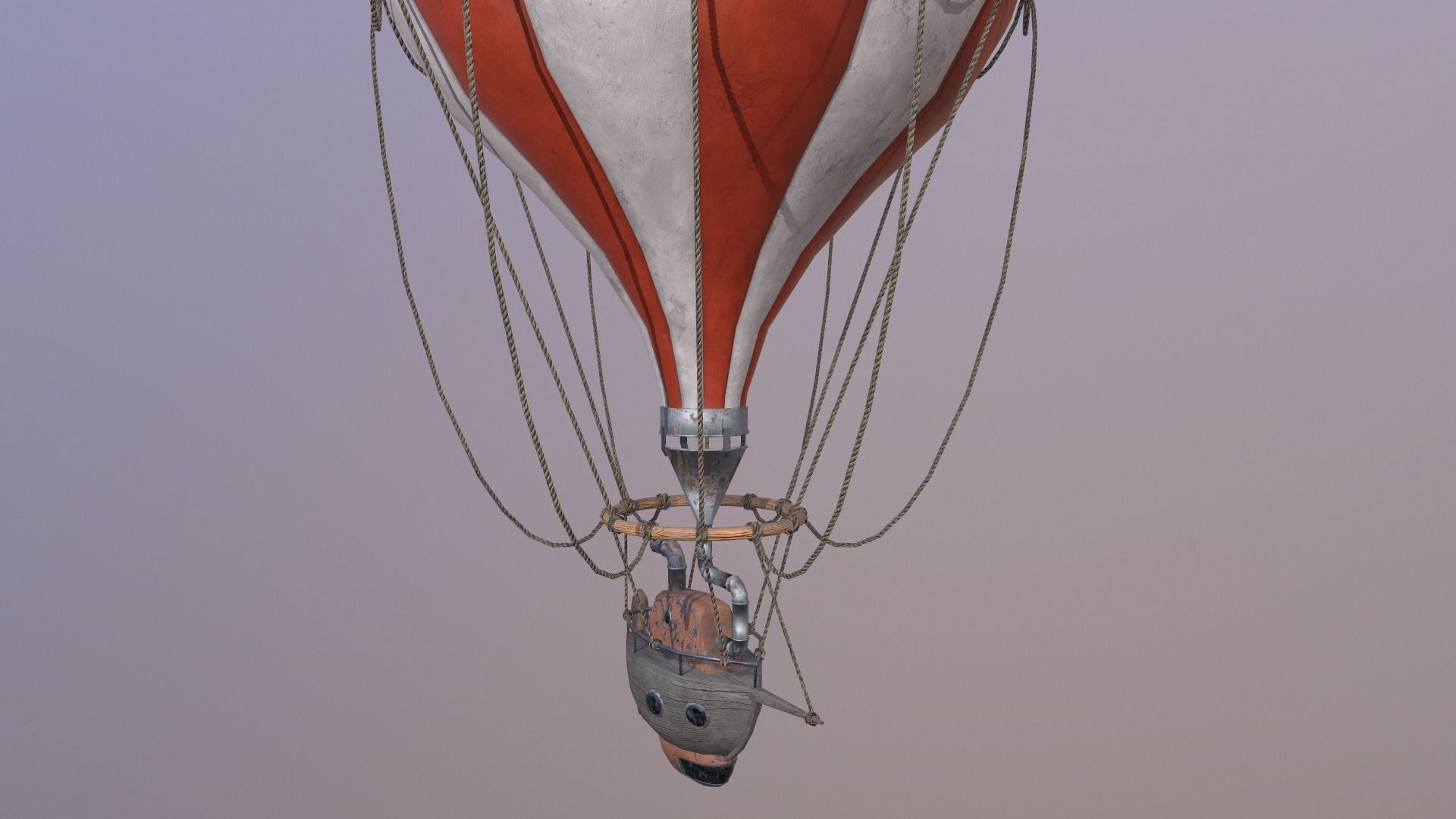 Air Balloon Low-poly 3D model_4