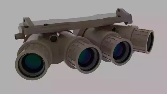 L3HARRIS GPNVG GROUND PANORAMIC NIGHT VISION GOGGLE QUAD LENS Low-poly 3D model