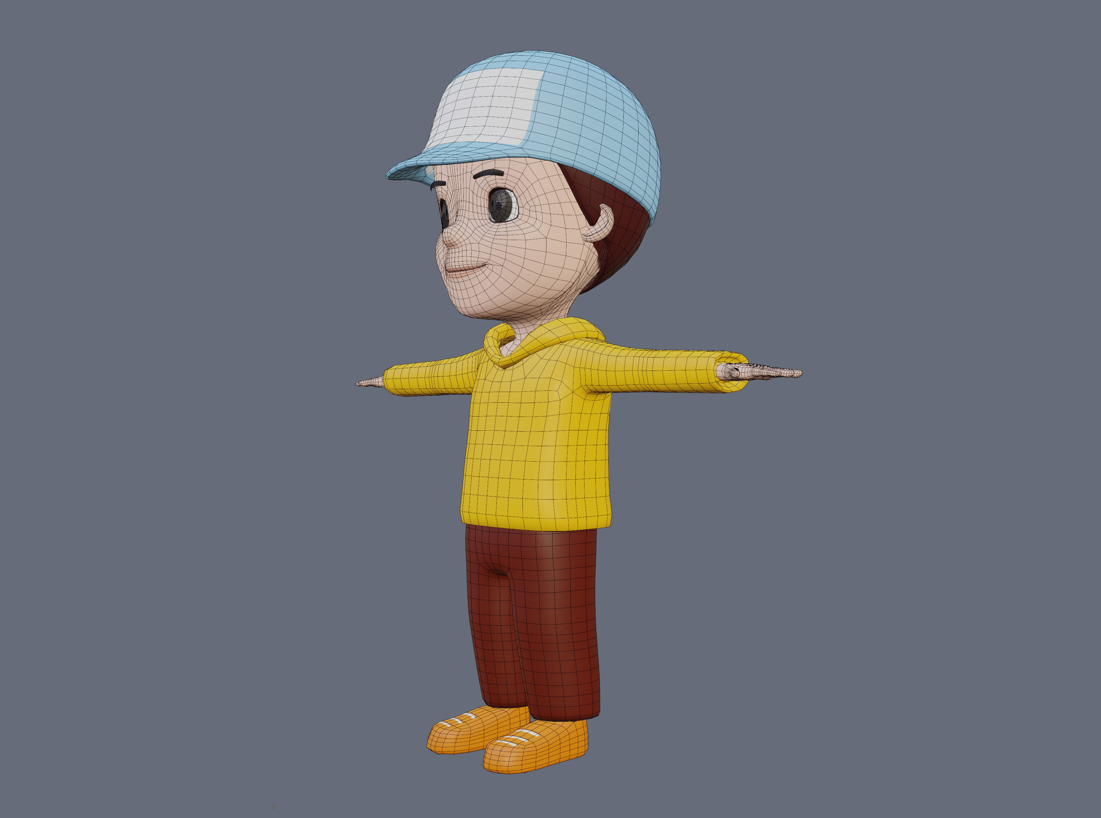 Boy Cartoon Character 01 3D model Low-poly 3D model_3