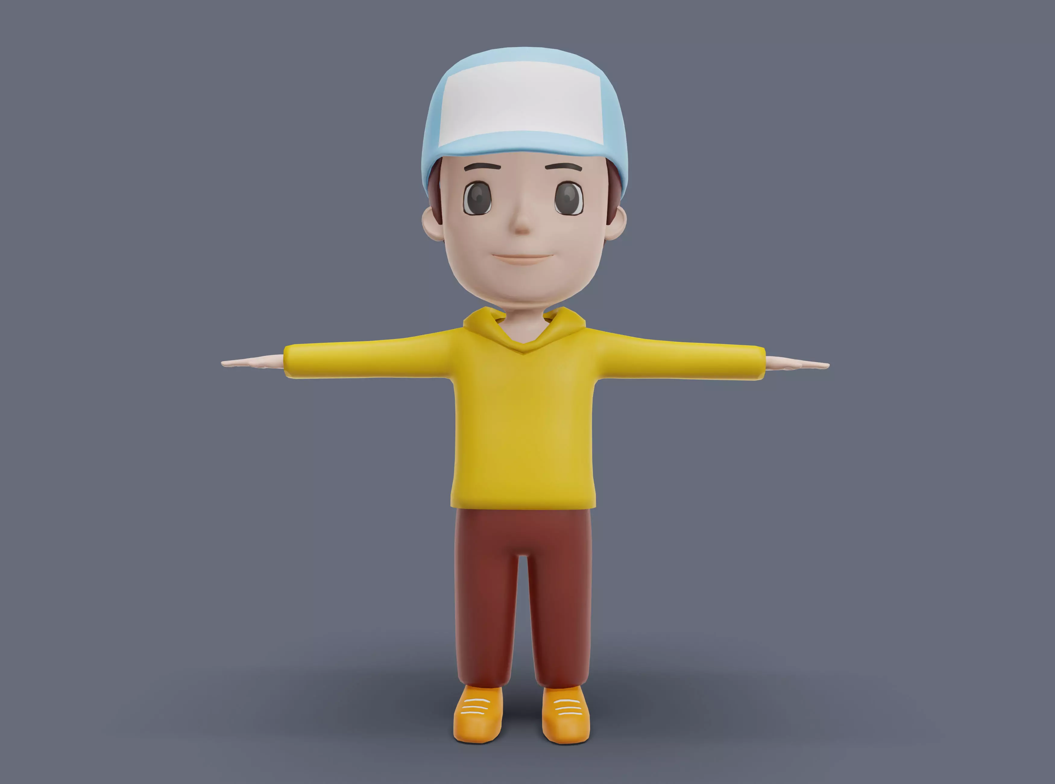 Boy Cartoon Character 01 3D model Low-poly 3D model_0