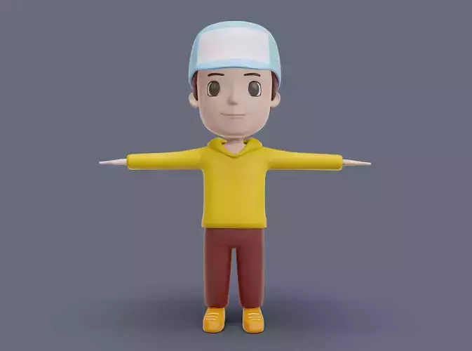 Boy Cartoon Character 01 3D model