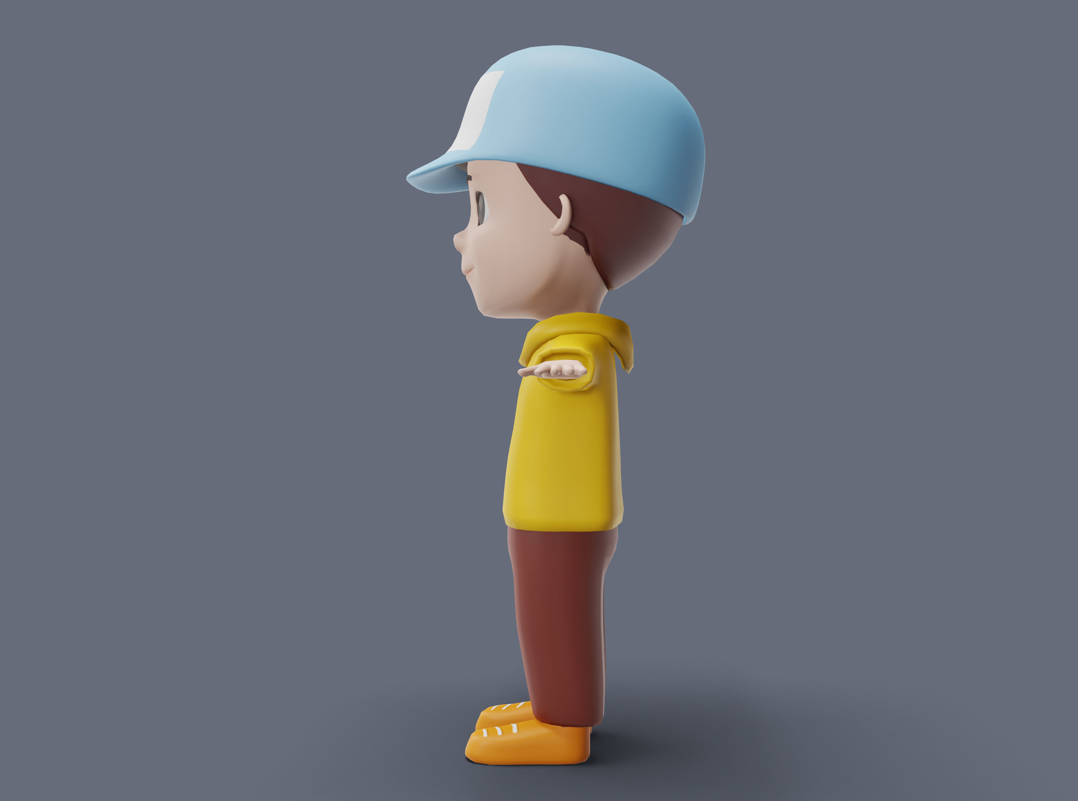 Boy Cartoon Character 01 3D model Low-poly 3D model_2