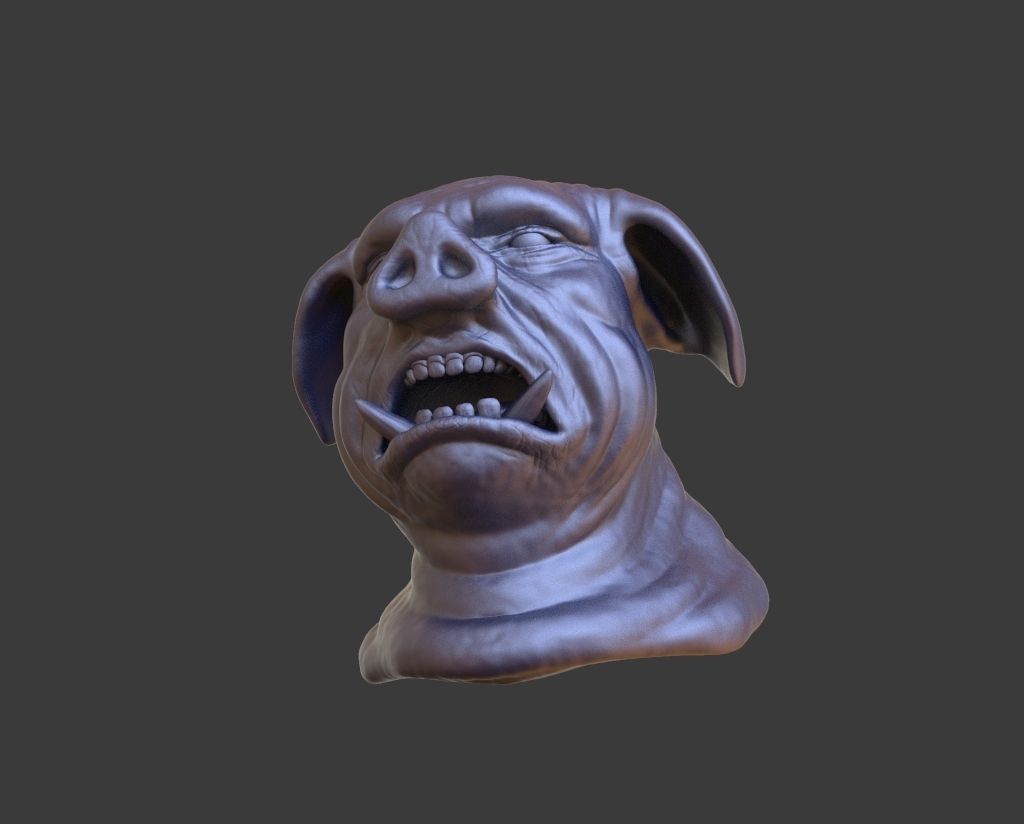 HEAD-Pig10  high poly sculpt 3D model 3D model_4