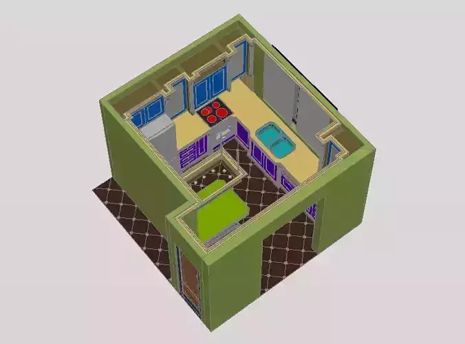 kitchen and living room