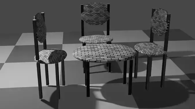 Chairs And Table 3D Models