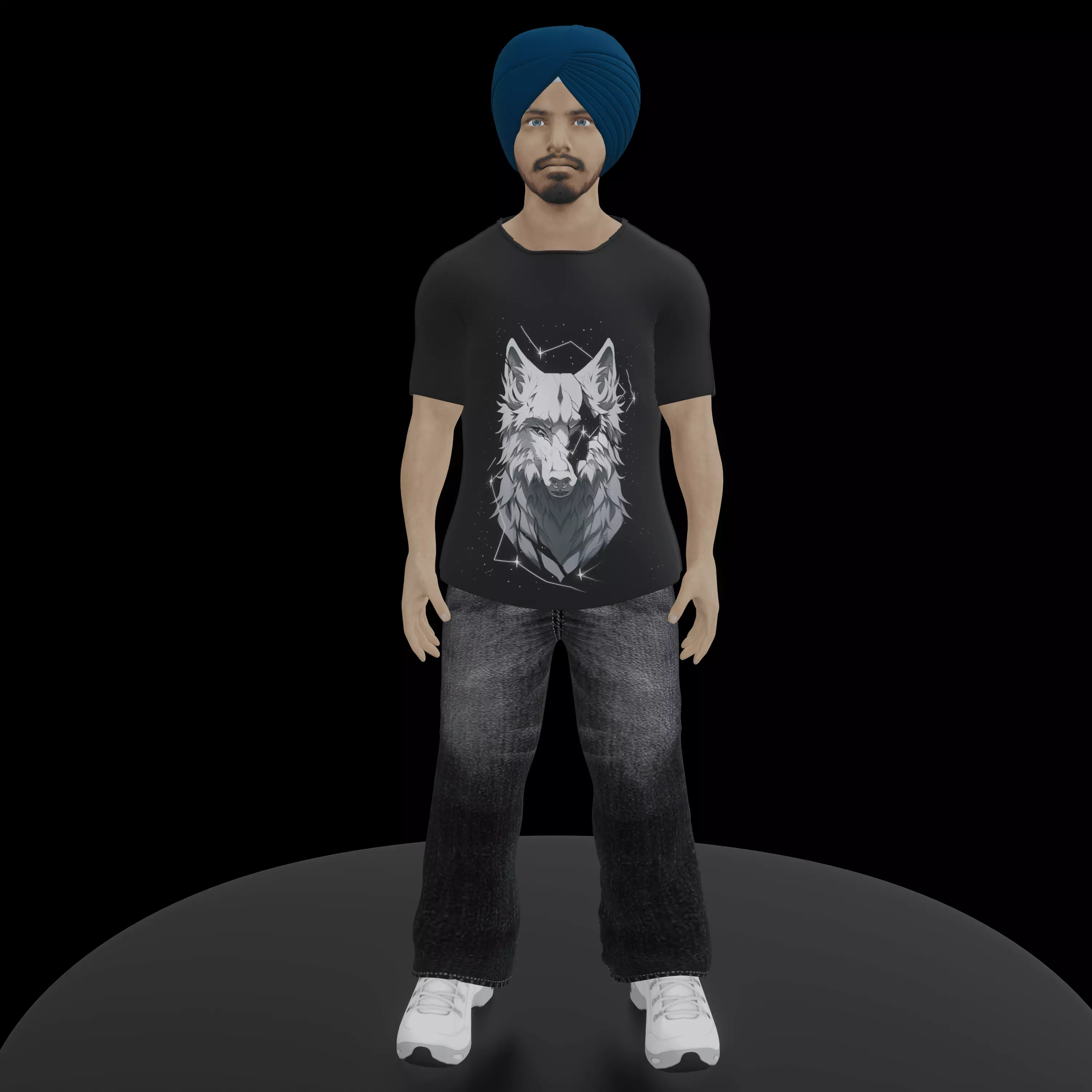 Sardar Sikh Boy Low-poly 3D model_0