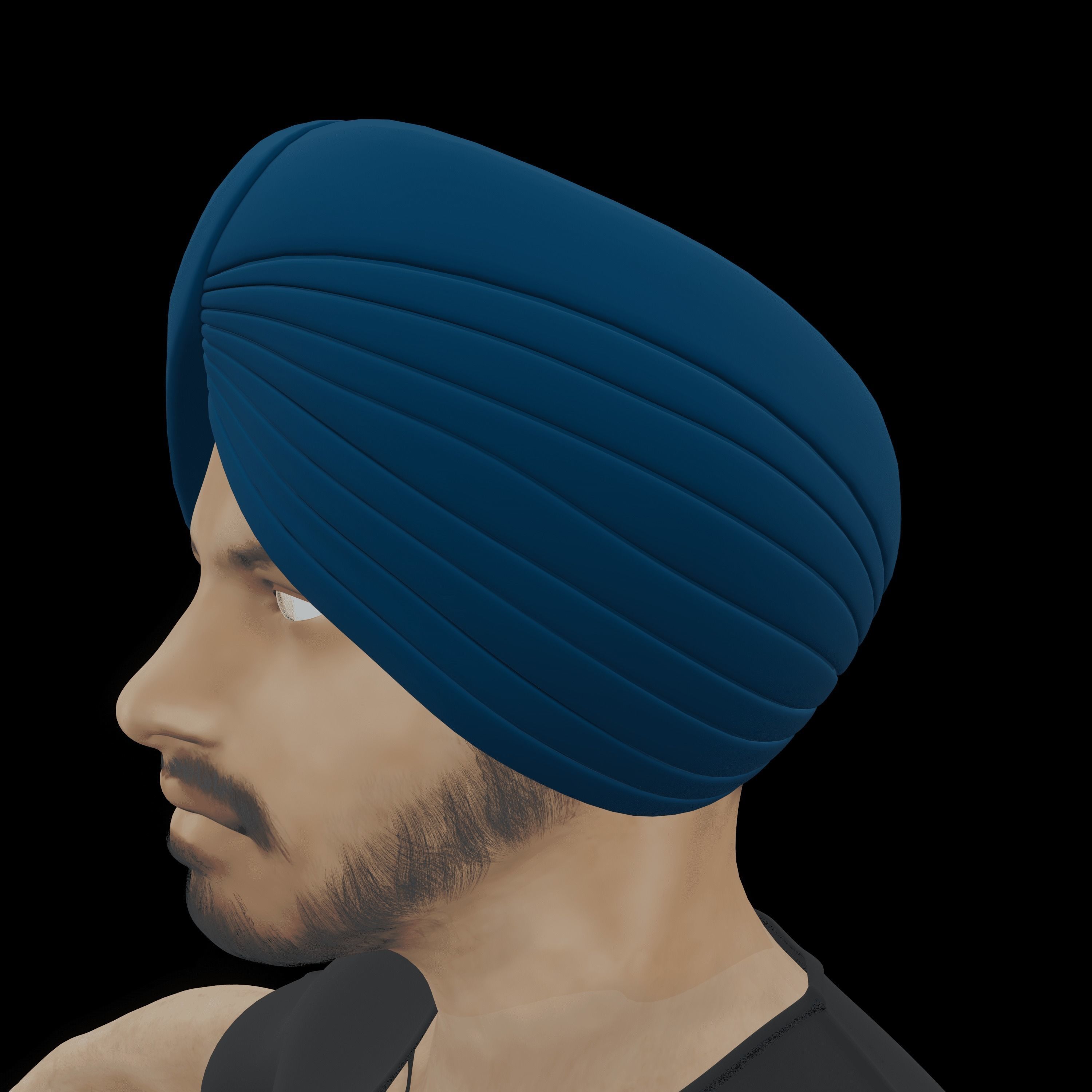 Sardar Sikh Boy Low-poly 3D model_15