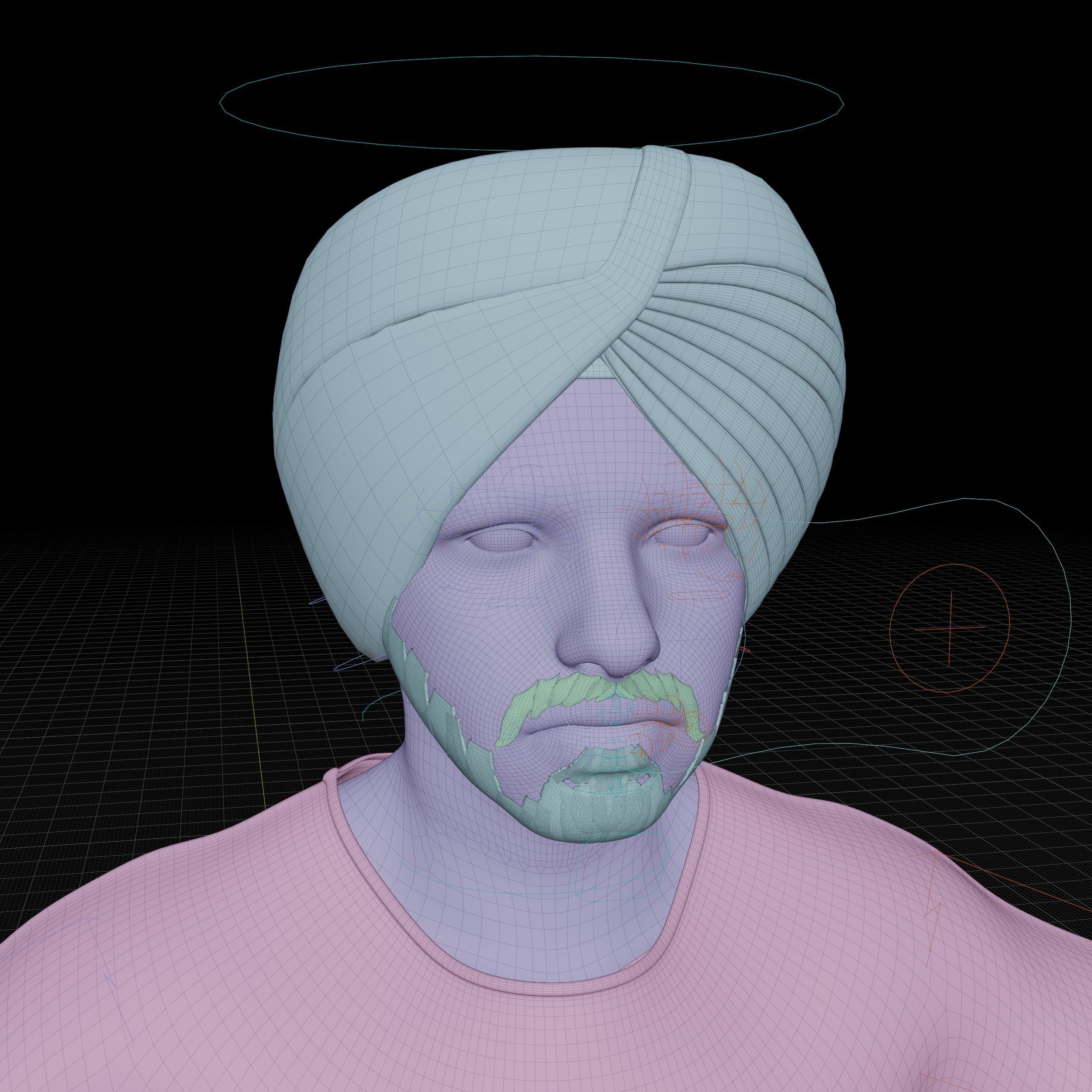 Sardar Sikh Boy Low-poly 3D model_20