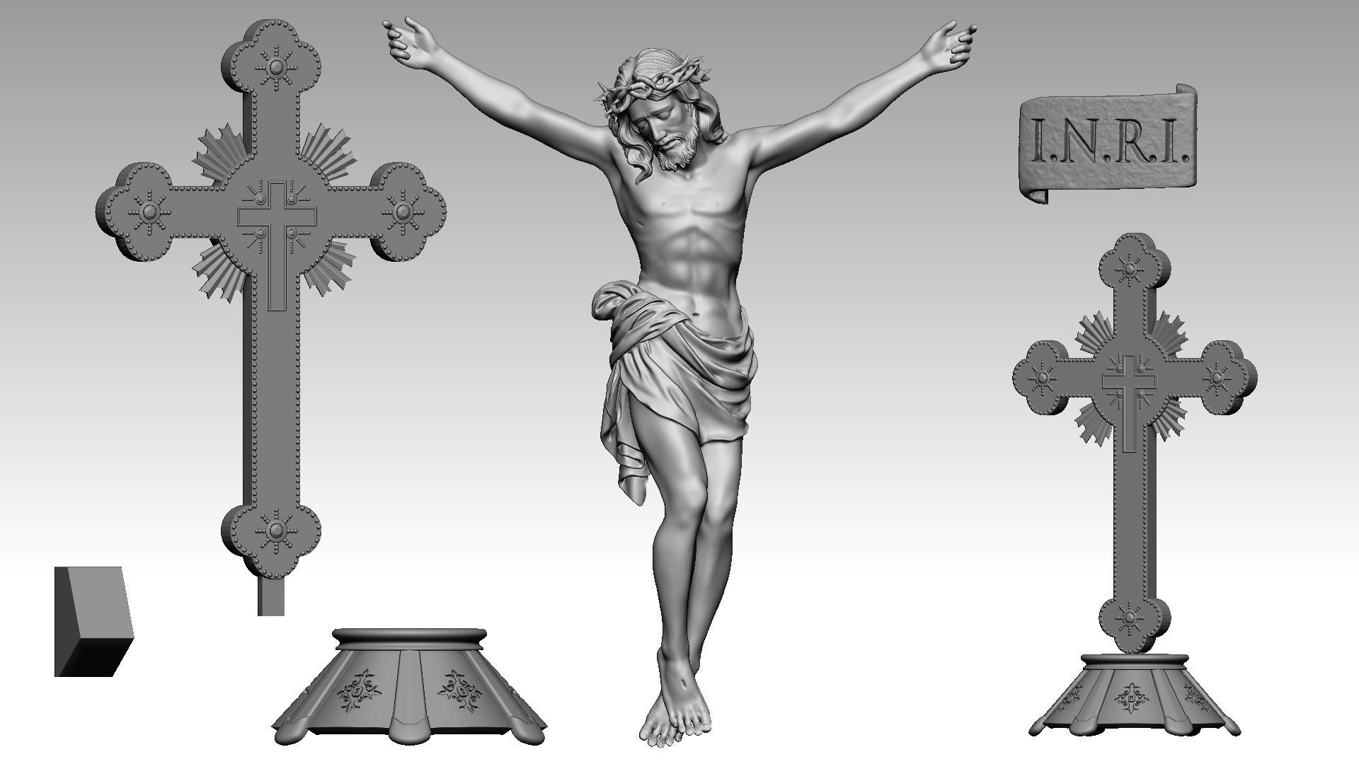 Jesus Christ on Cross I 3D print model_6