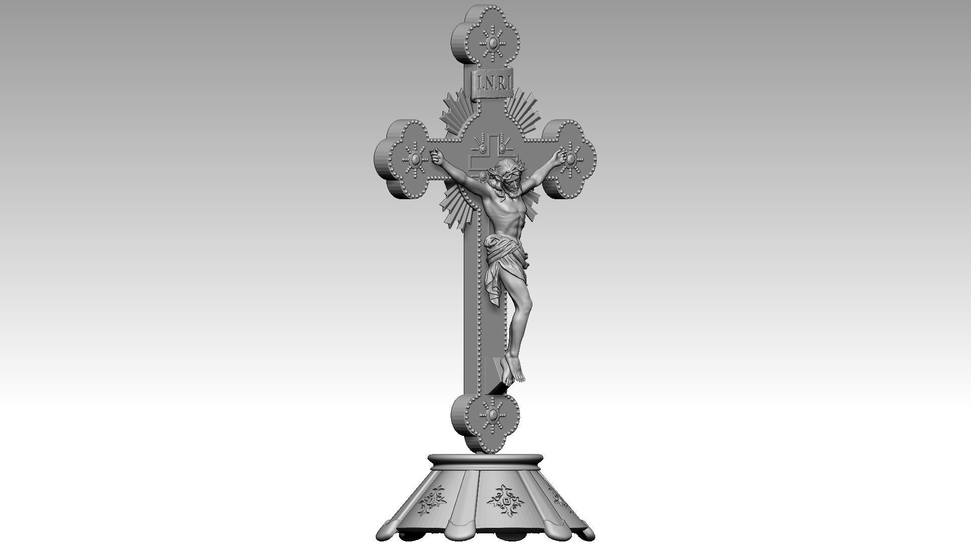 Jesus Christ on Cross I 3D print model_4