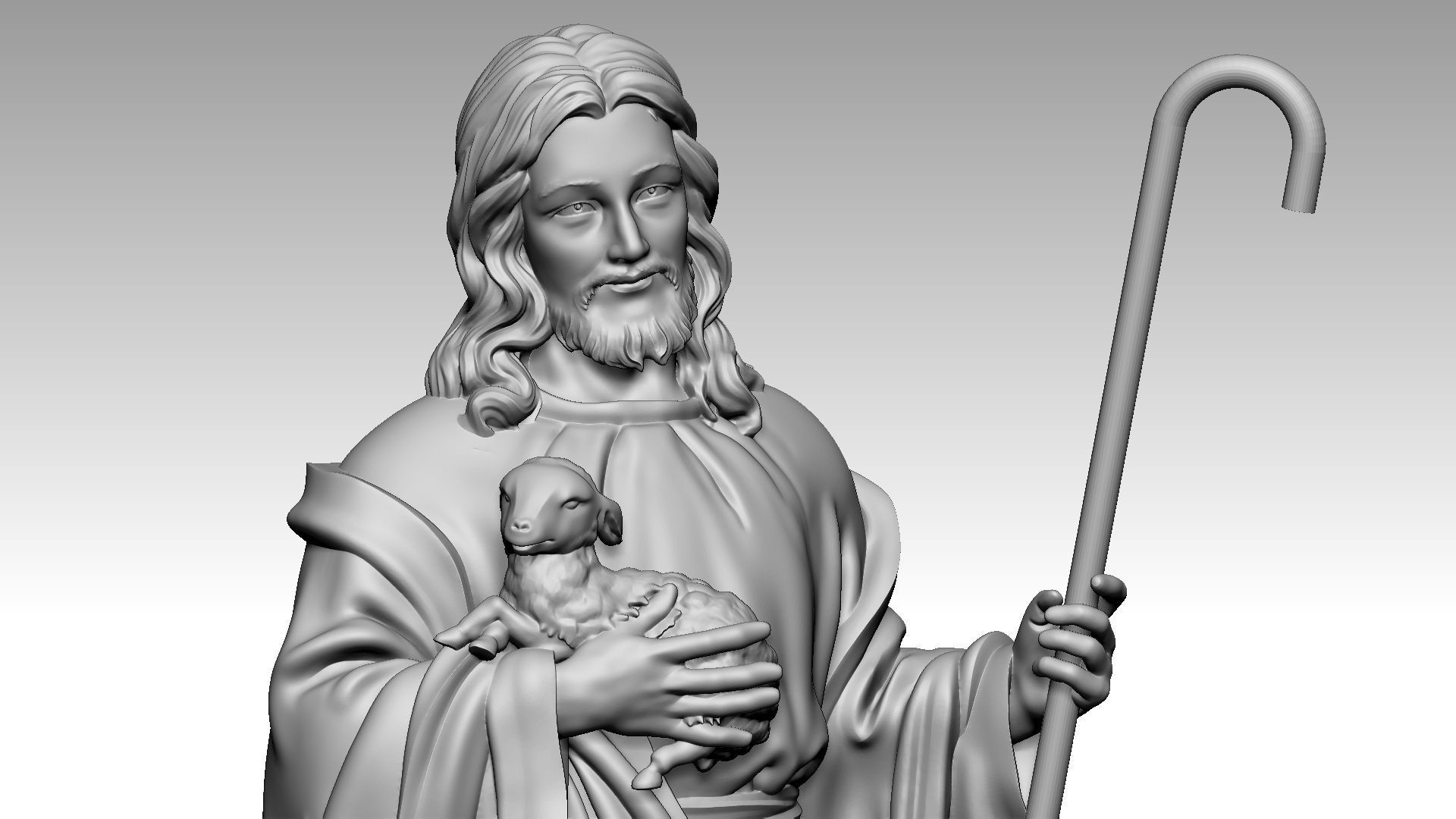 Jesus Christ - The Good Shepherd 3D print model_8