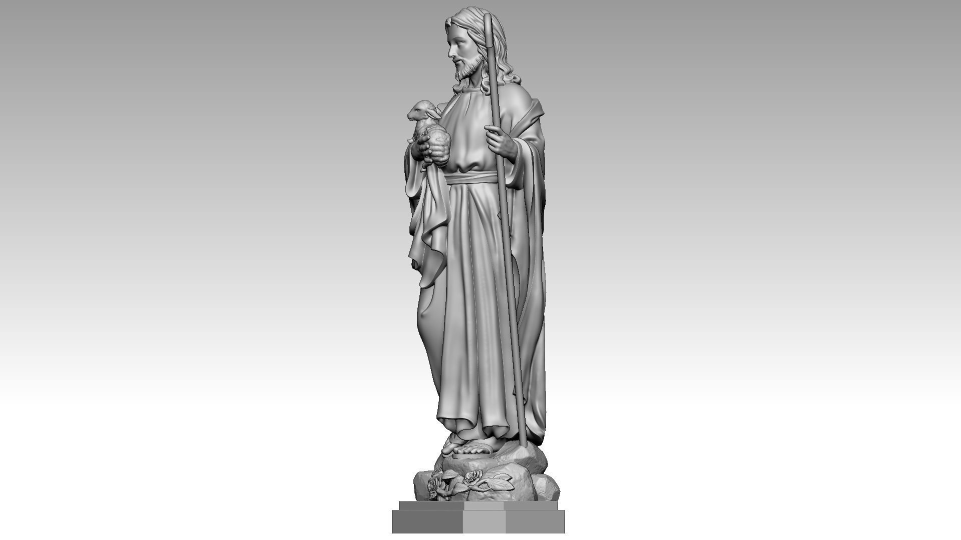 Jesus Christ - The Good Shepherd 3D print model_1