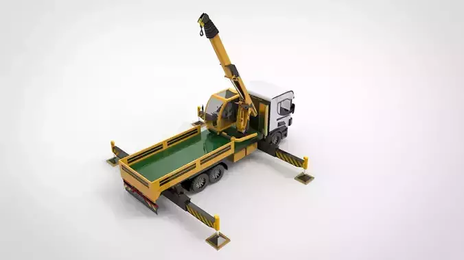 articulating crane Low-poly 3D model