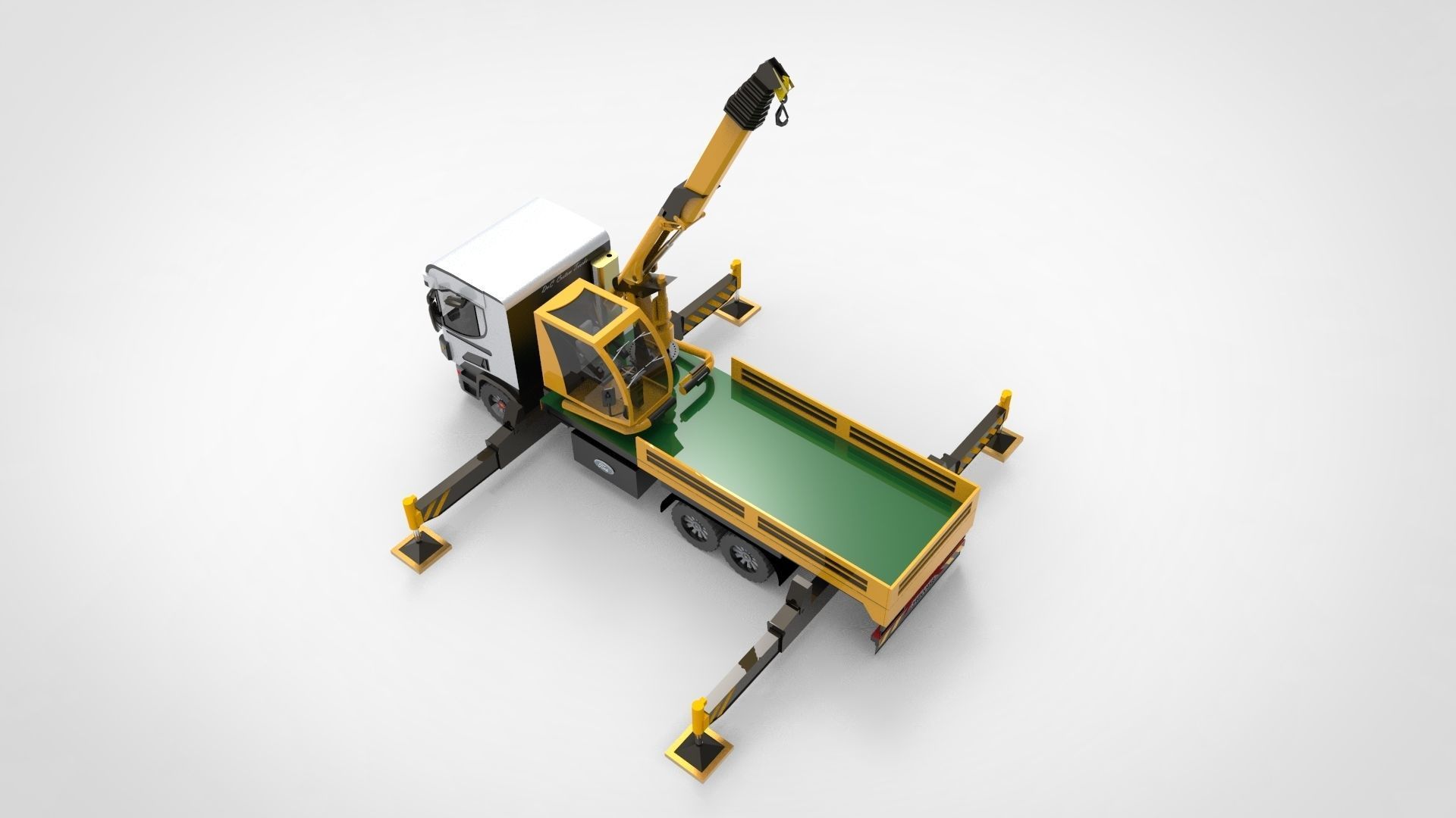articulating crane Low-poly 3D model_1