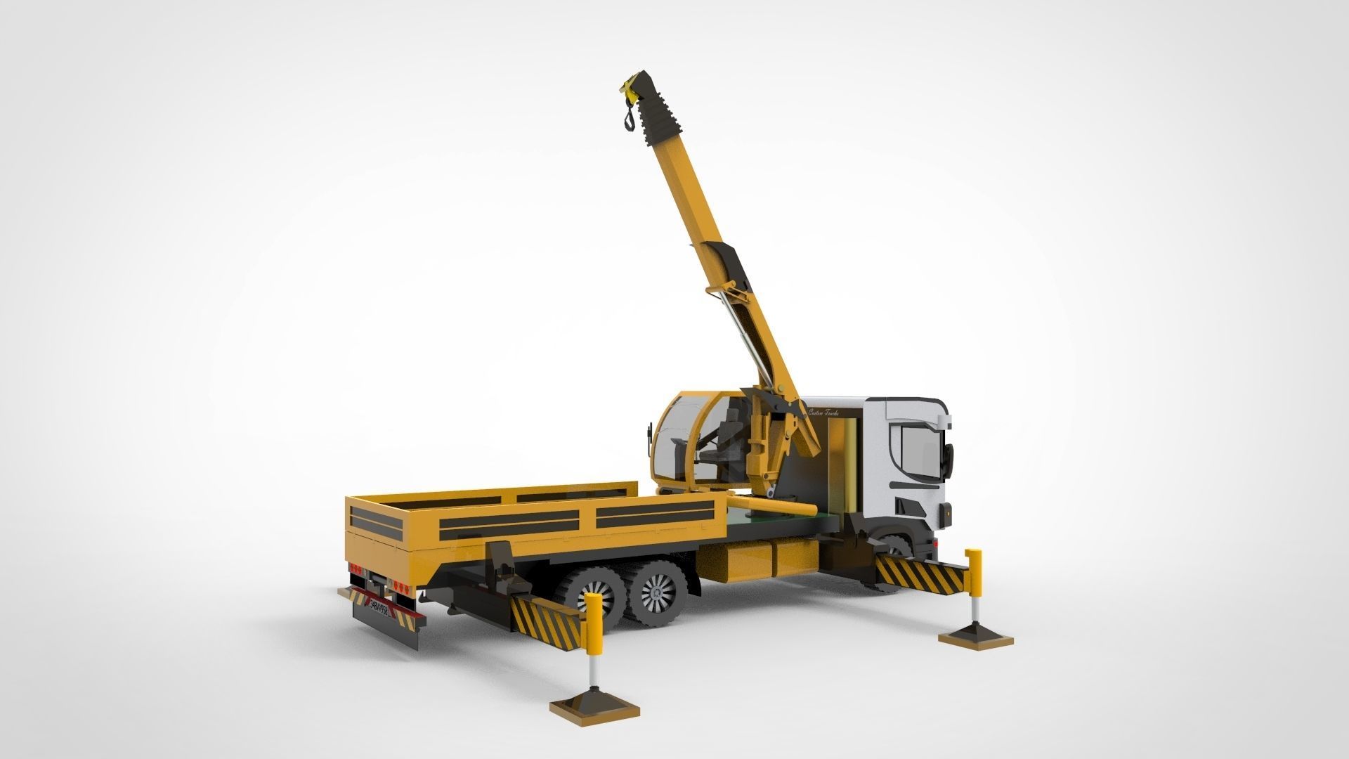 articulating crane Low-poly 3D model_2
