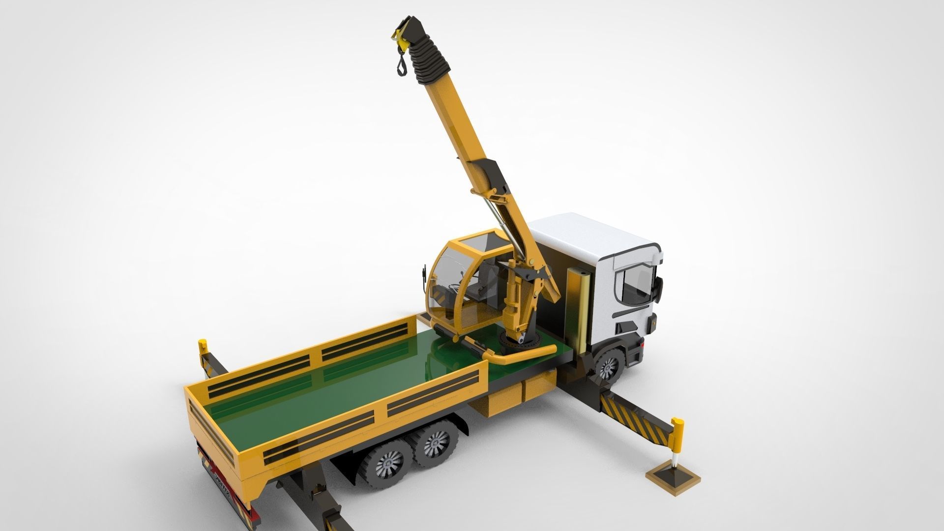 articulating crane Low-poly 3D model_4
