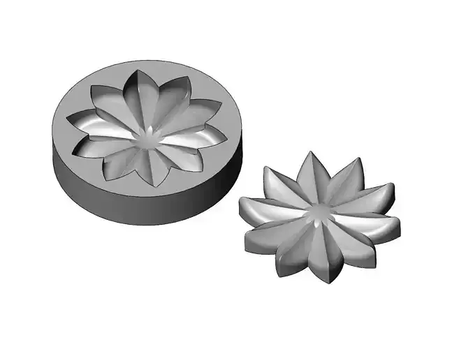 Mold 10 leaves lotus leaves rosette onlay relief