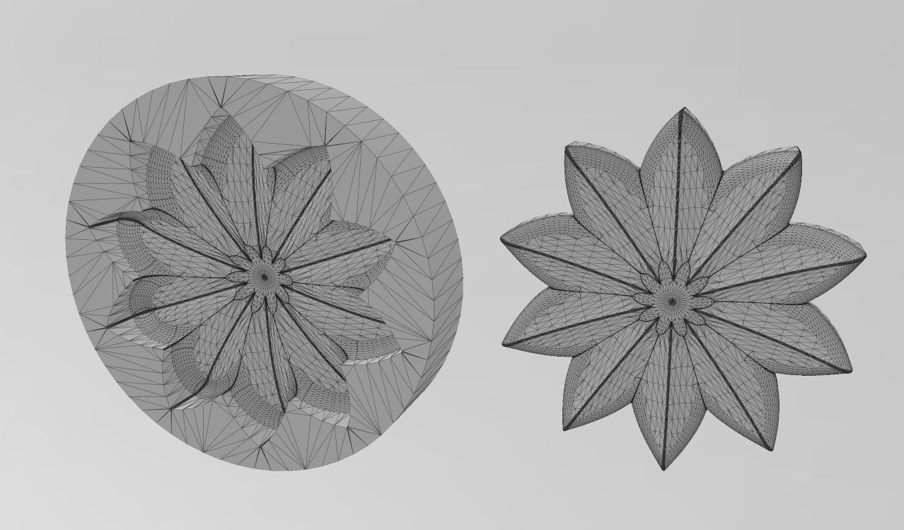 Mold 10 leaves lotus leaves rosette onlay relief 3D print model_10