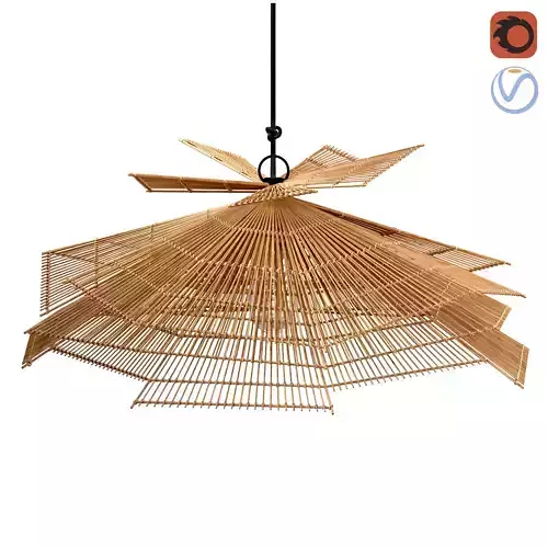 Franck Pendant Lamp Natural Rattan Medium