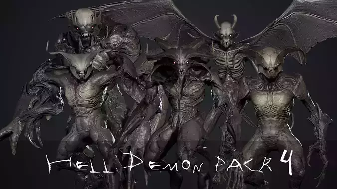 Hell Demon Pack 4 3D Model Collection
