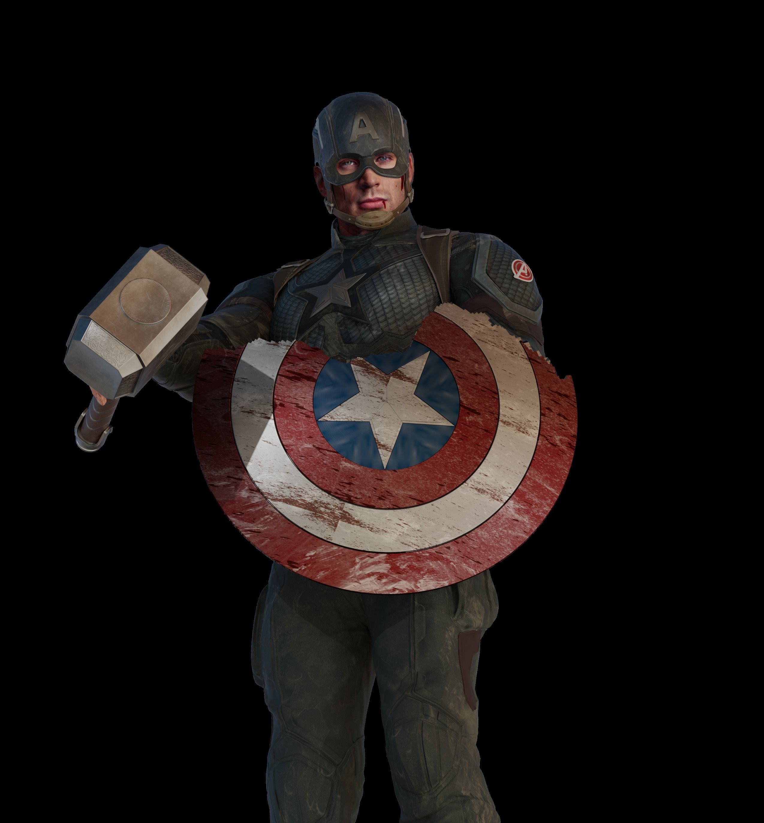 Captain America Steve Rogers from Avengers Endgame 3D model_2