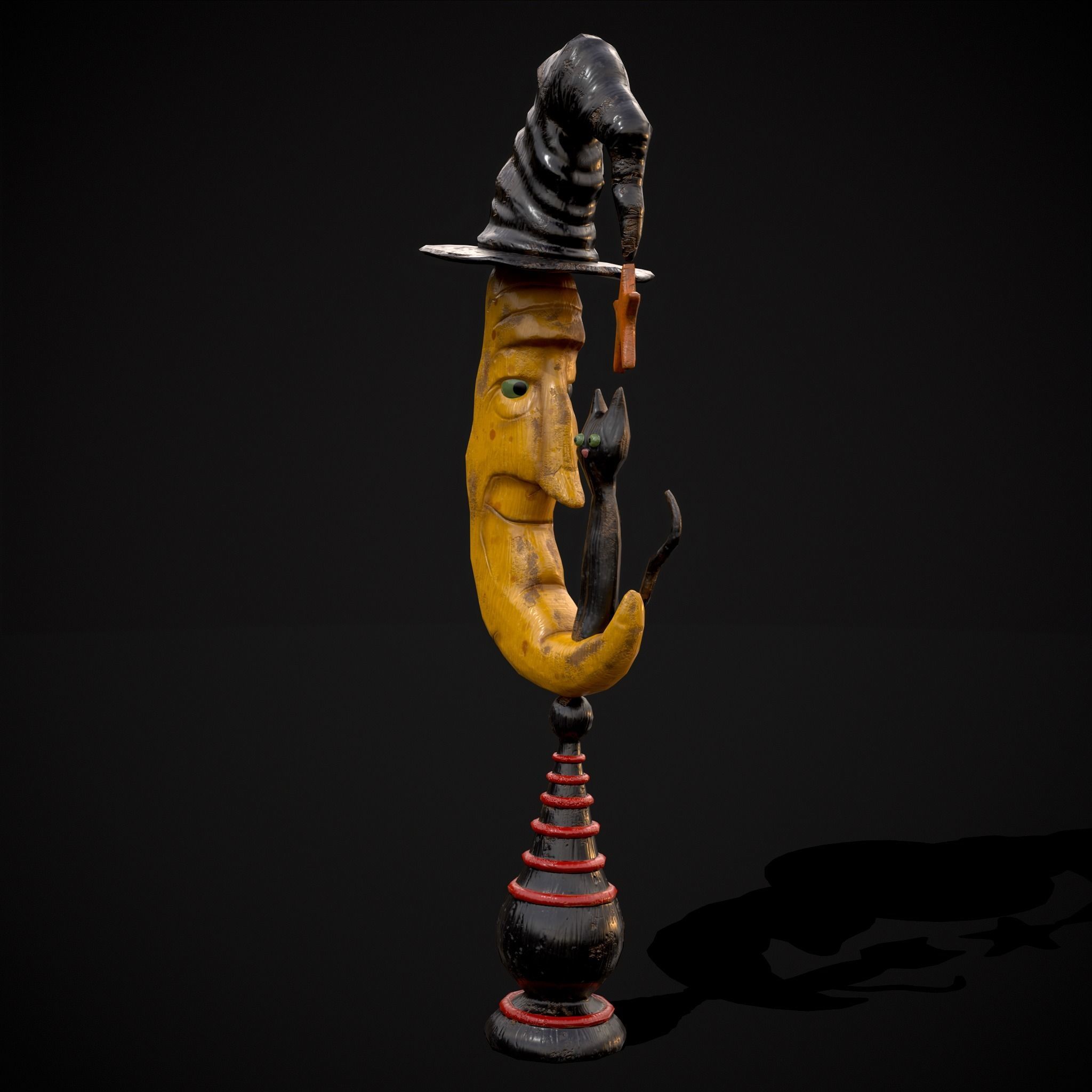 Moon and Cat  Low-poly 3D model_3