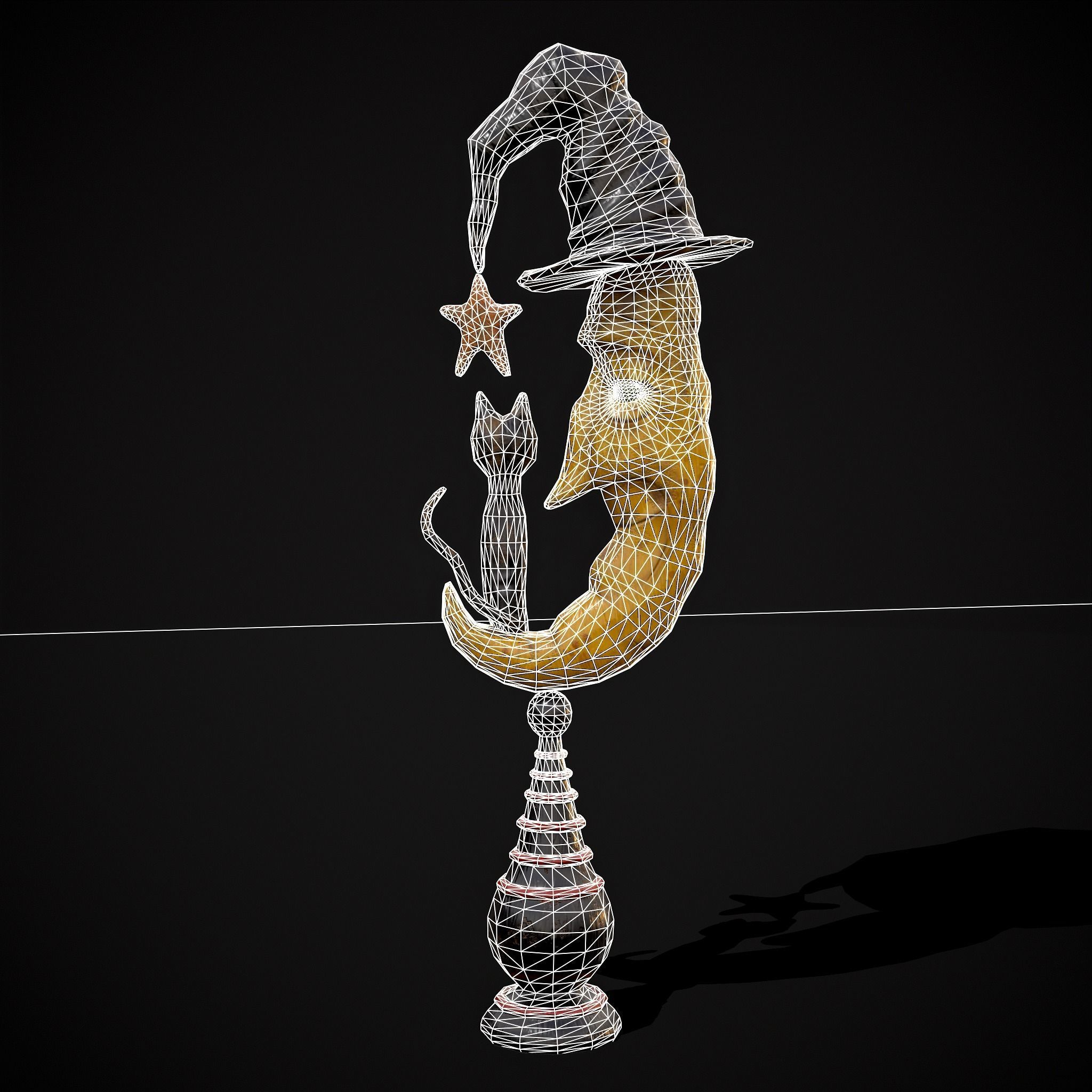 Moon and Cat  Low-poly 3D model_10