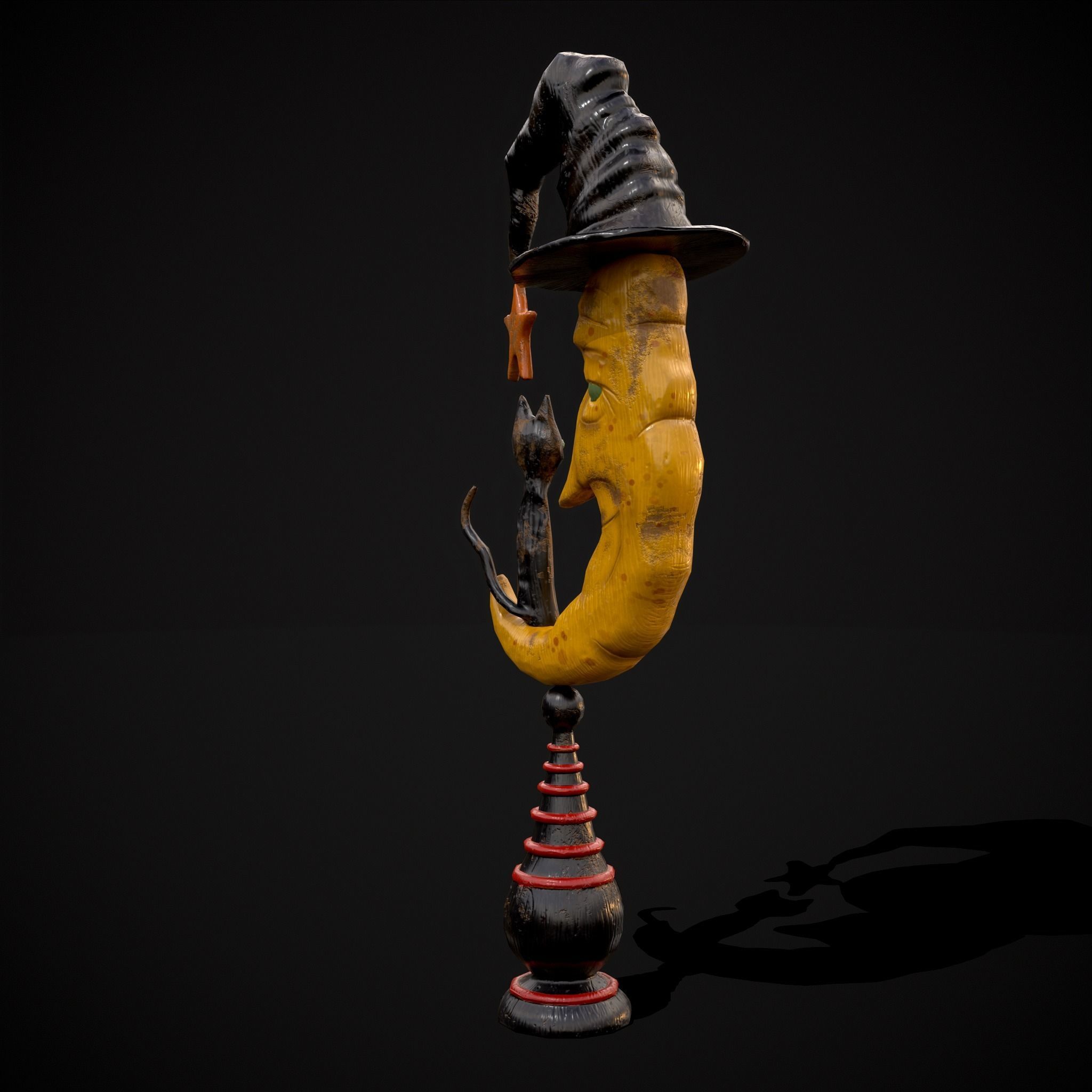 Moon and Cat  Low-poly 3D model_11