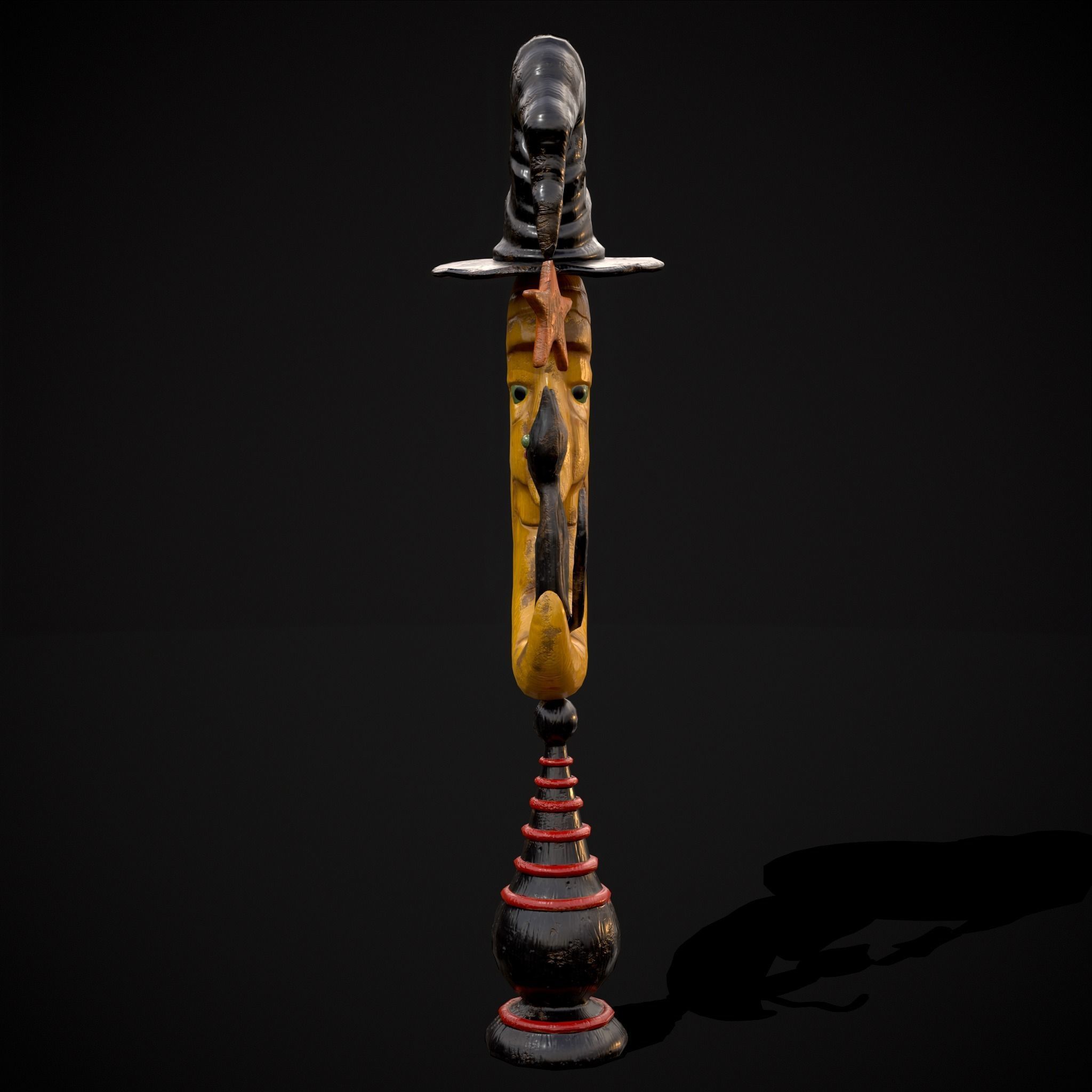 Moon and Cat  Low-poly 3D model_5