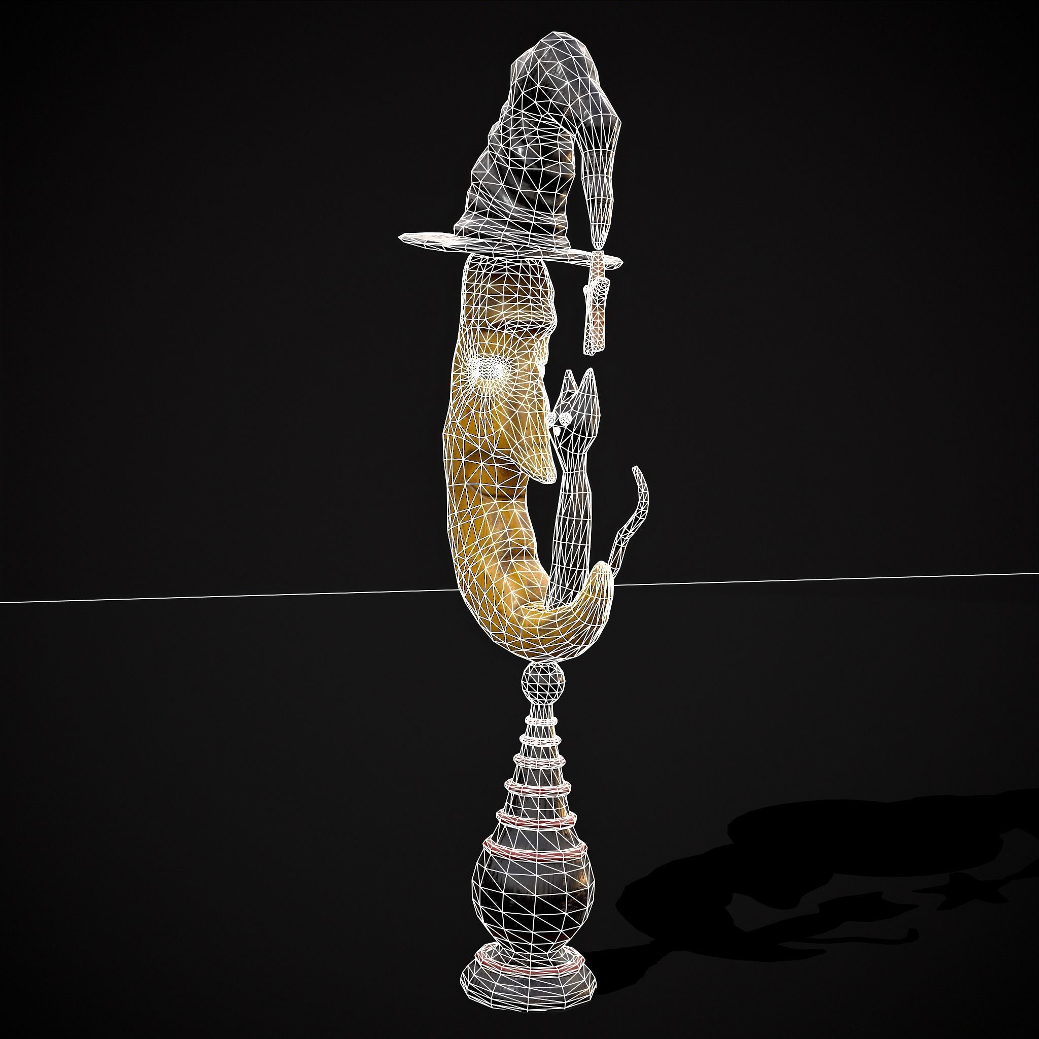 Moon and Cat  Low-poly 3D model_4