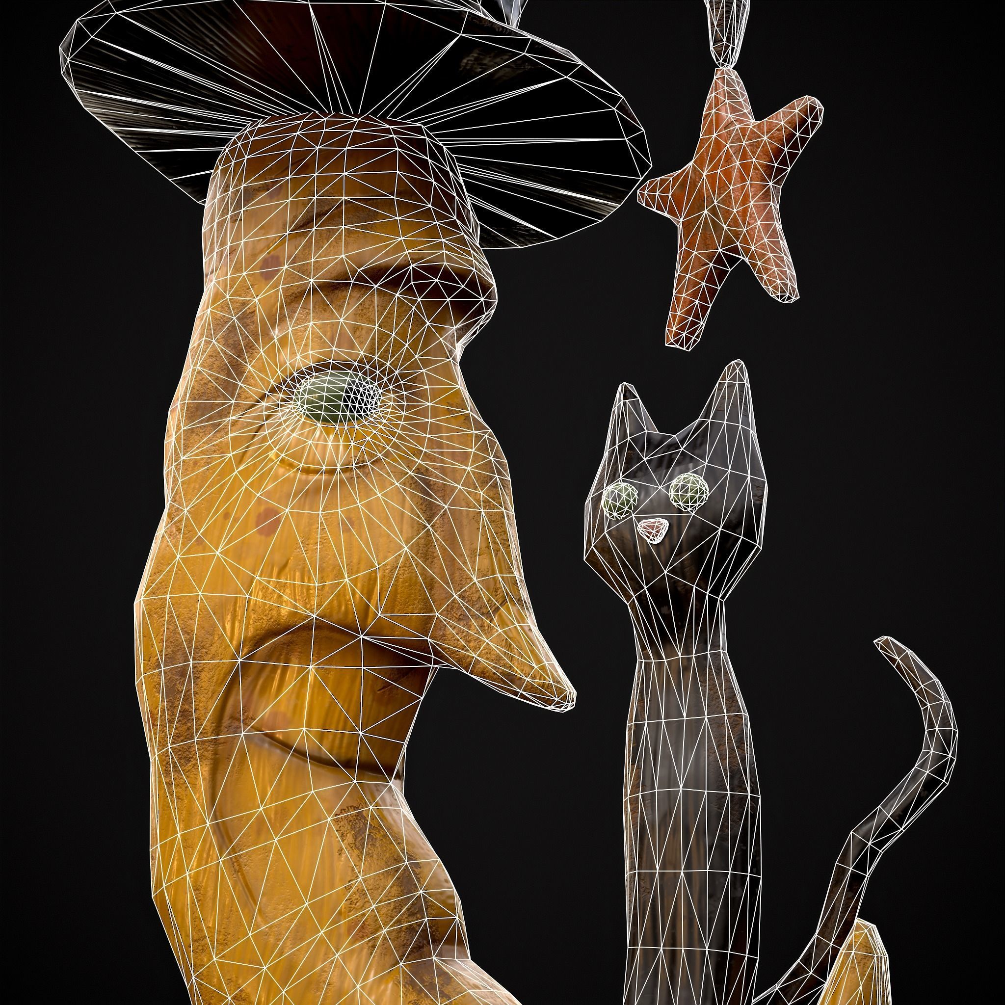 Moon and Cat  Low-poly 3D model_18