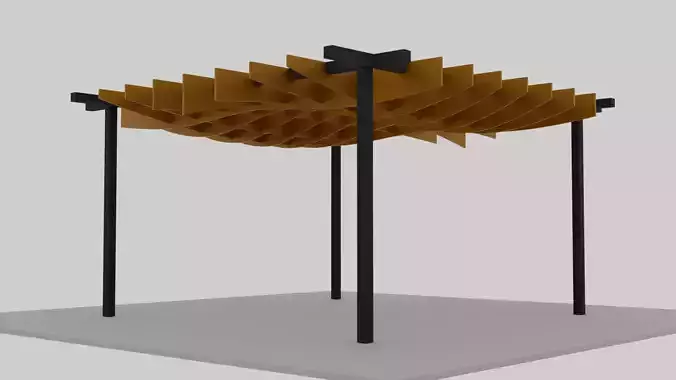 Wavy Wooden Waffle Pergola