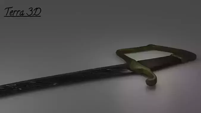 Damascus Steel Sabre Low-poly 3D model