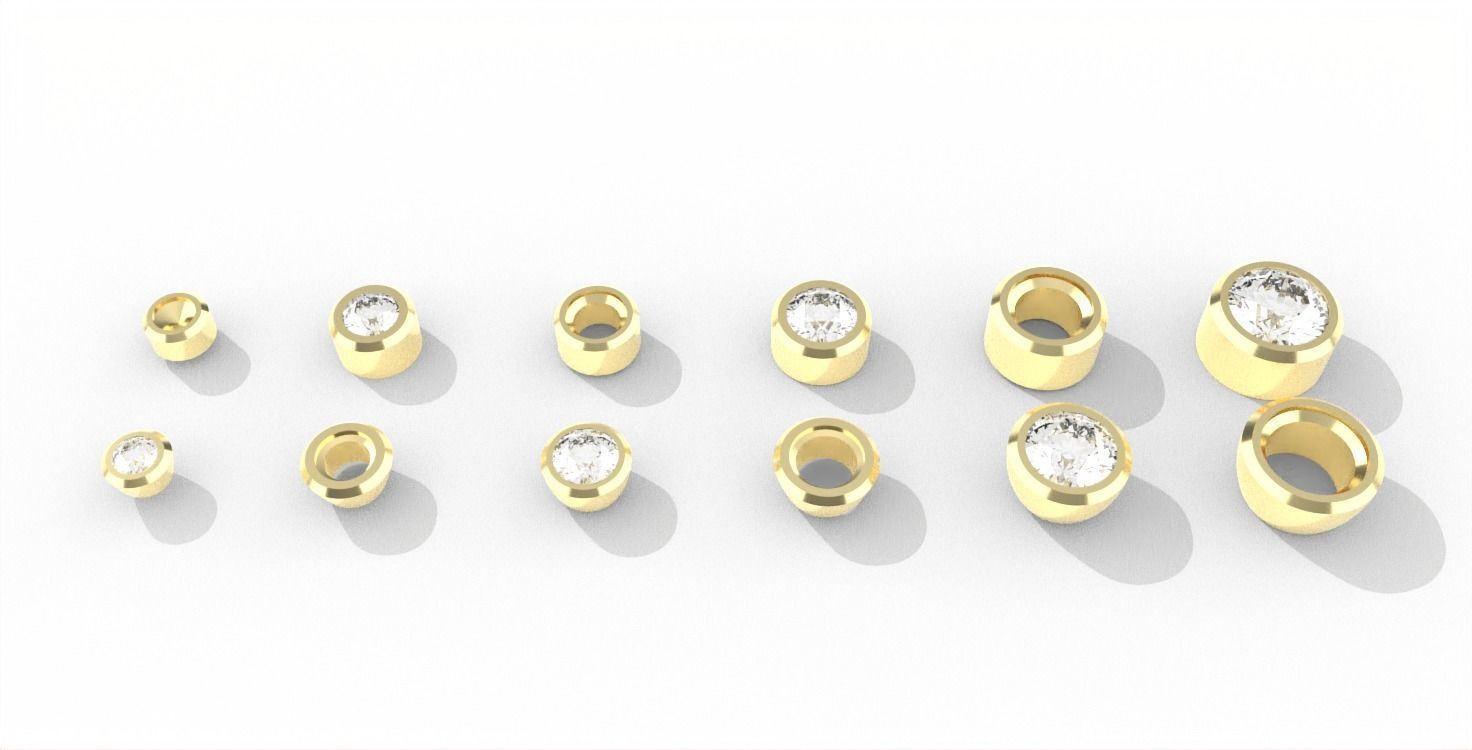 Collection Stone Setting  Ready made Chaton 3D print model_1