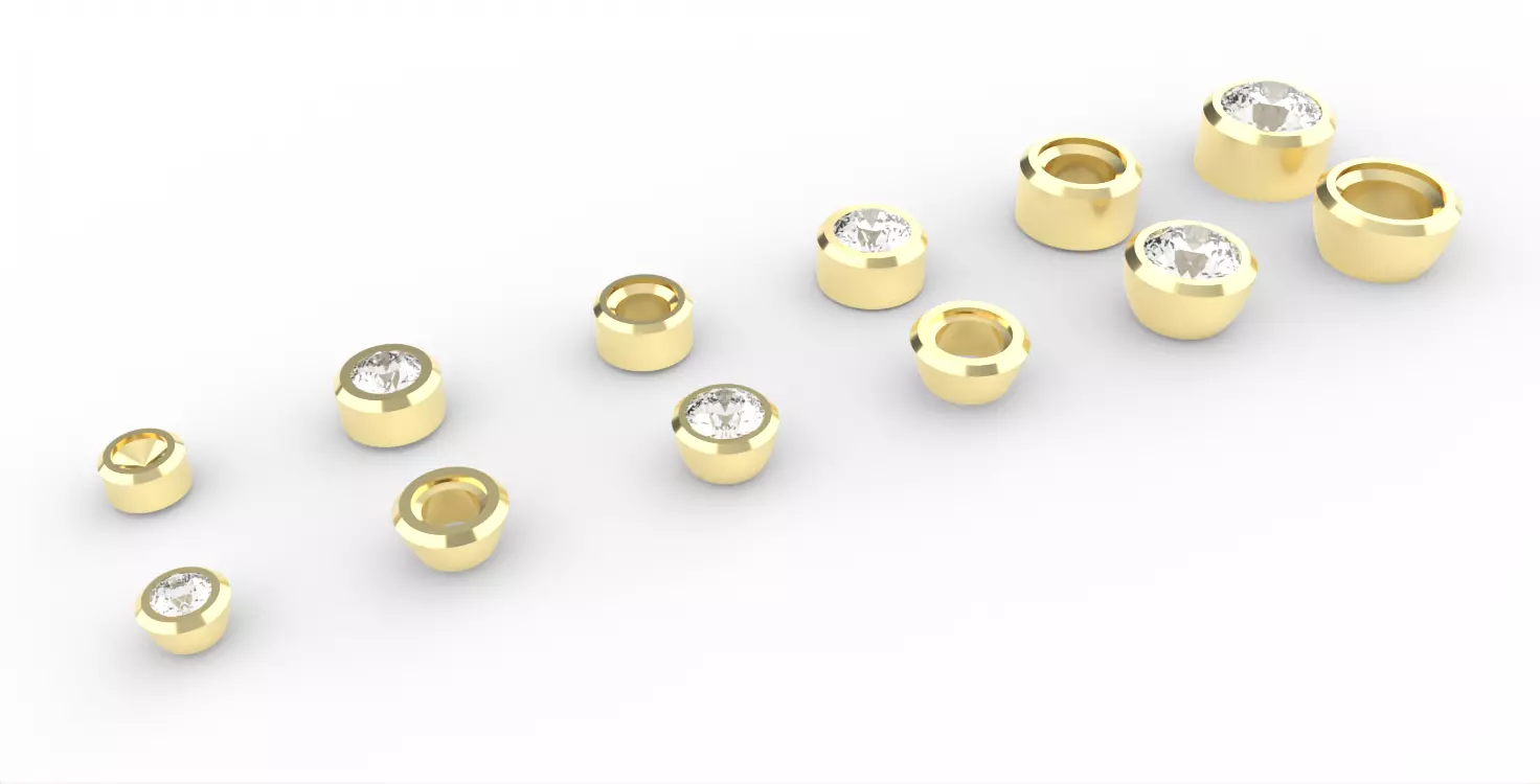 Collection Stone Setting  Ready made Chaton 3D print model_0