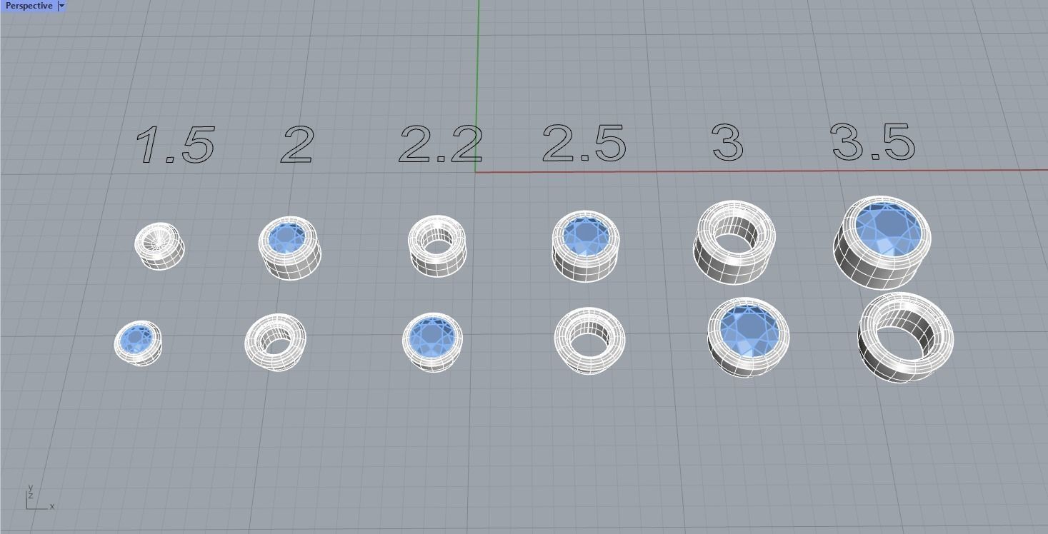 Collection Stone Setting  Ready made Chaton 3D print model_7