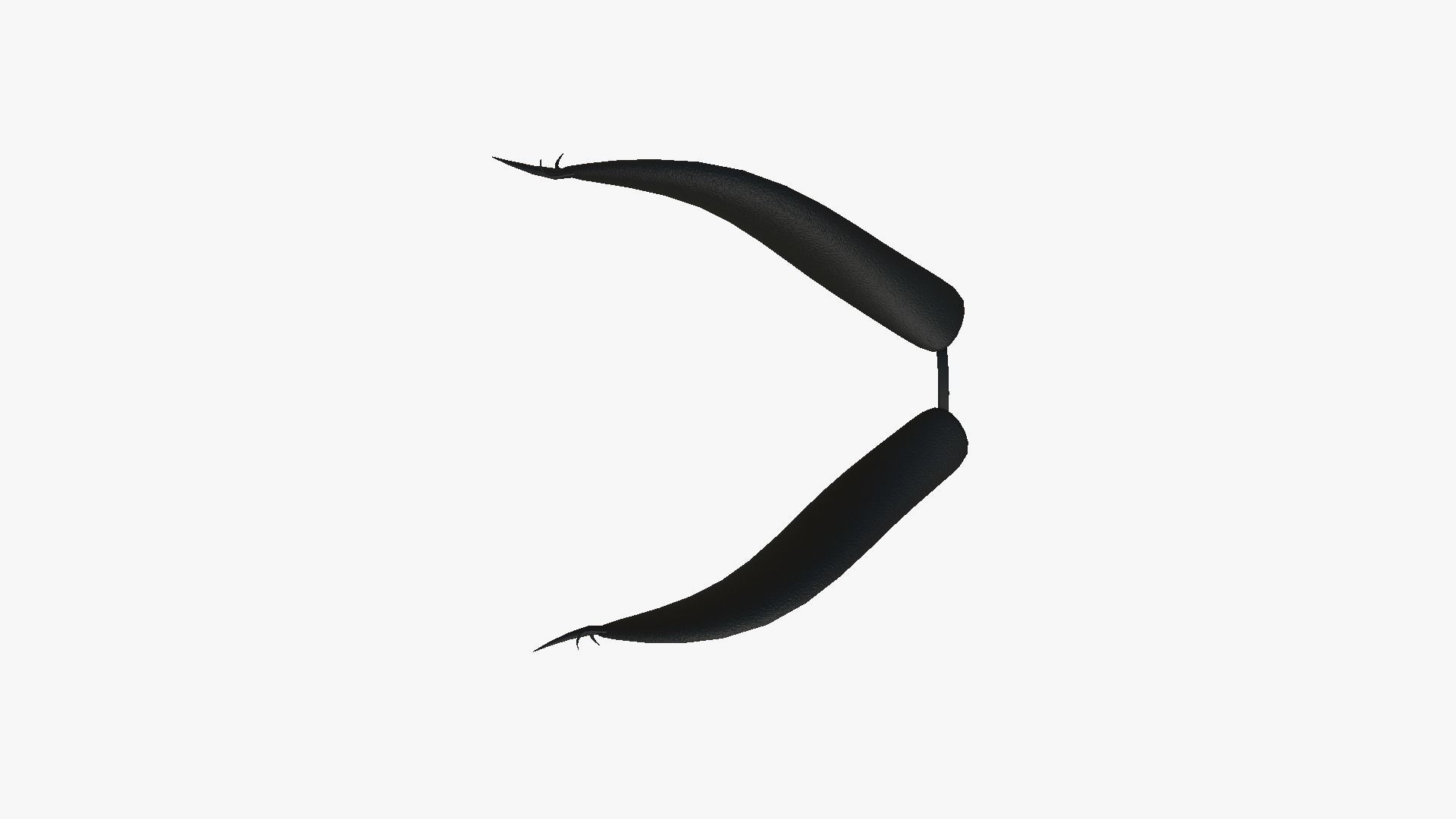 Furry Ears Tiara I01 Black - Headband Character Design Low-poly 3D model_4