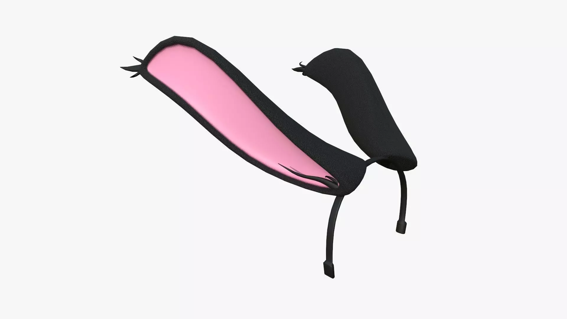 Furry Ears Tiara I01 Black - Headband Character Design Low-poly 3D model_0