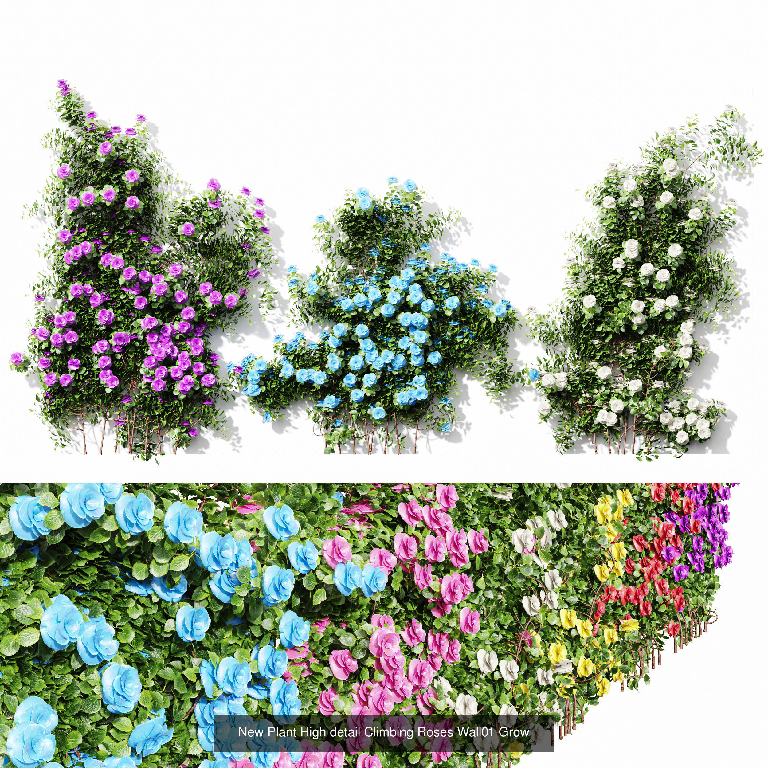 7 Different SETS of Plant Flower SET VOL69 3D Model Collection_6