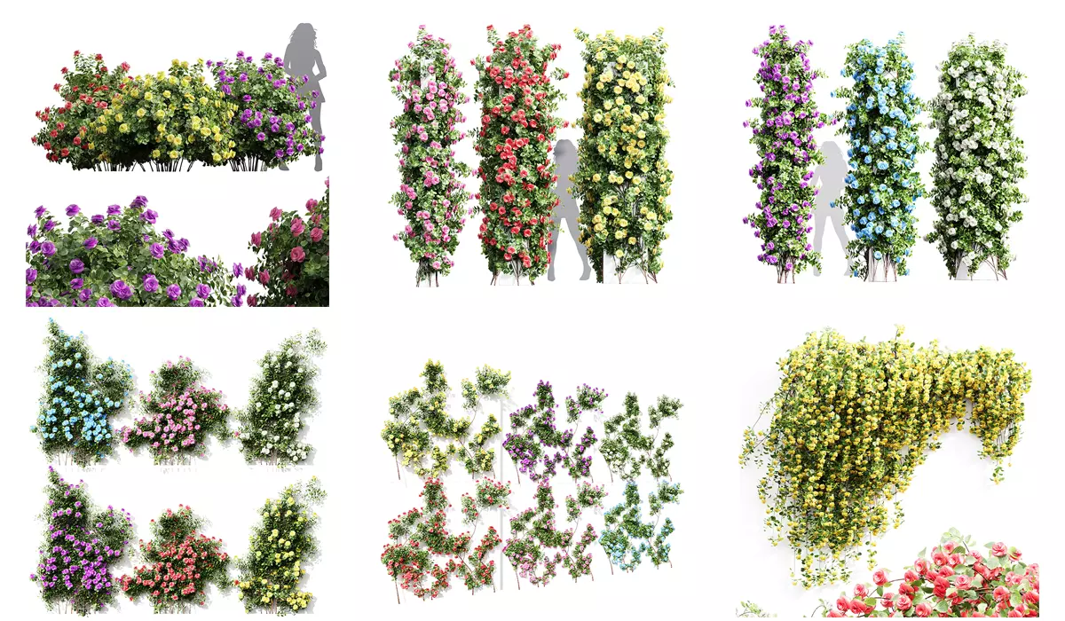 7 Different SETS of Plant Flower SET VOL69 3D Model Collection_0