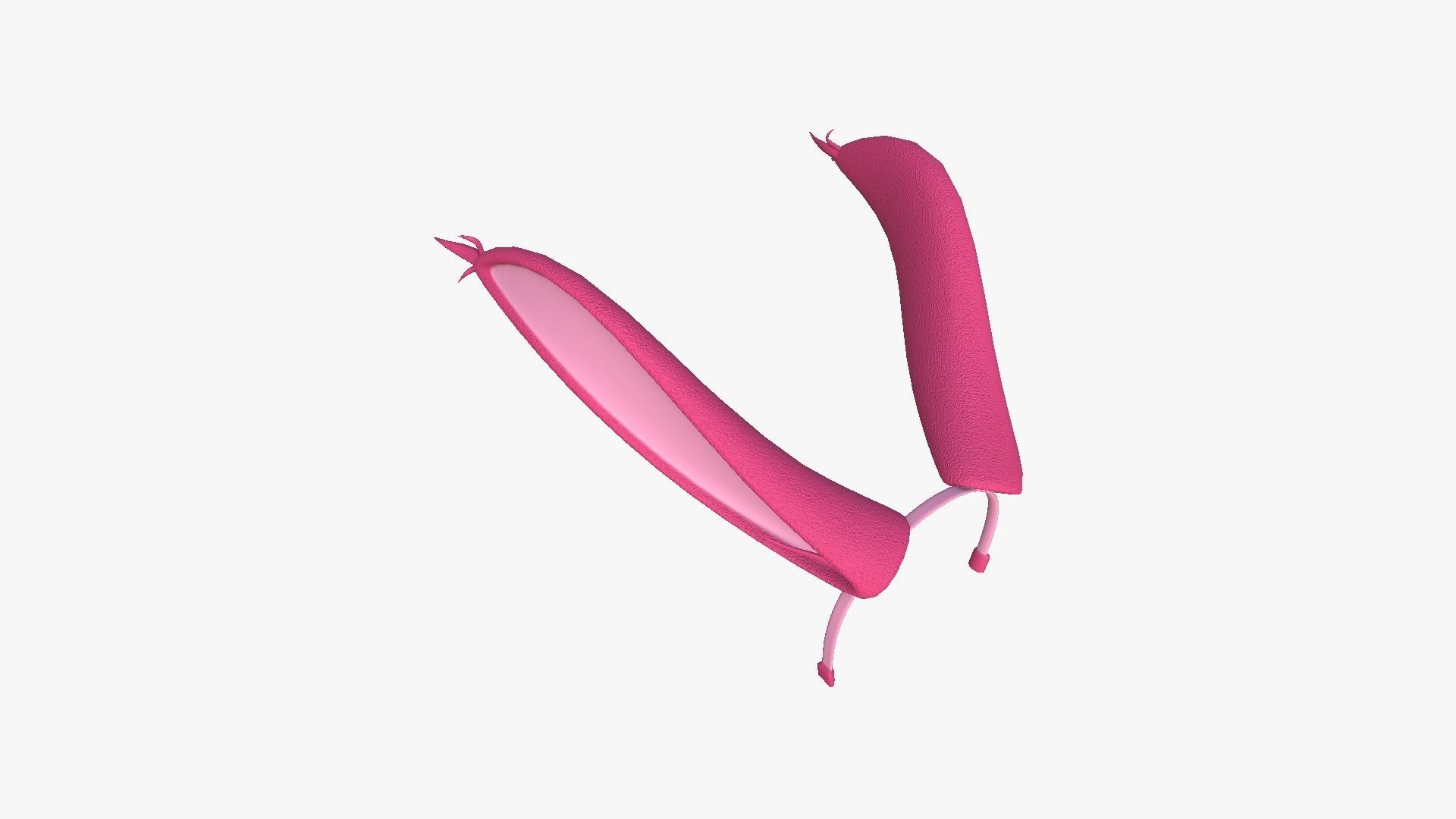 Furry Ears Tiara I02 Pink - Headband Character Design Low-poly 3D model_1