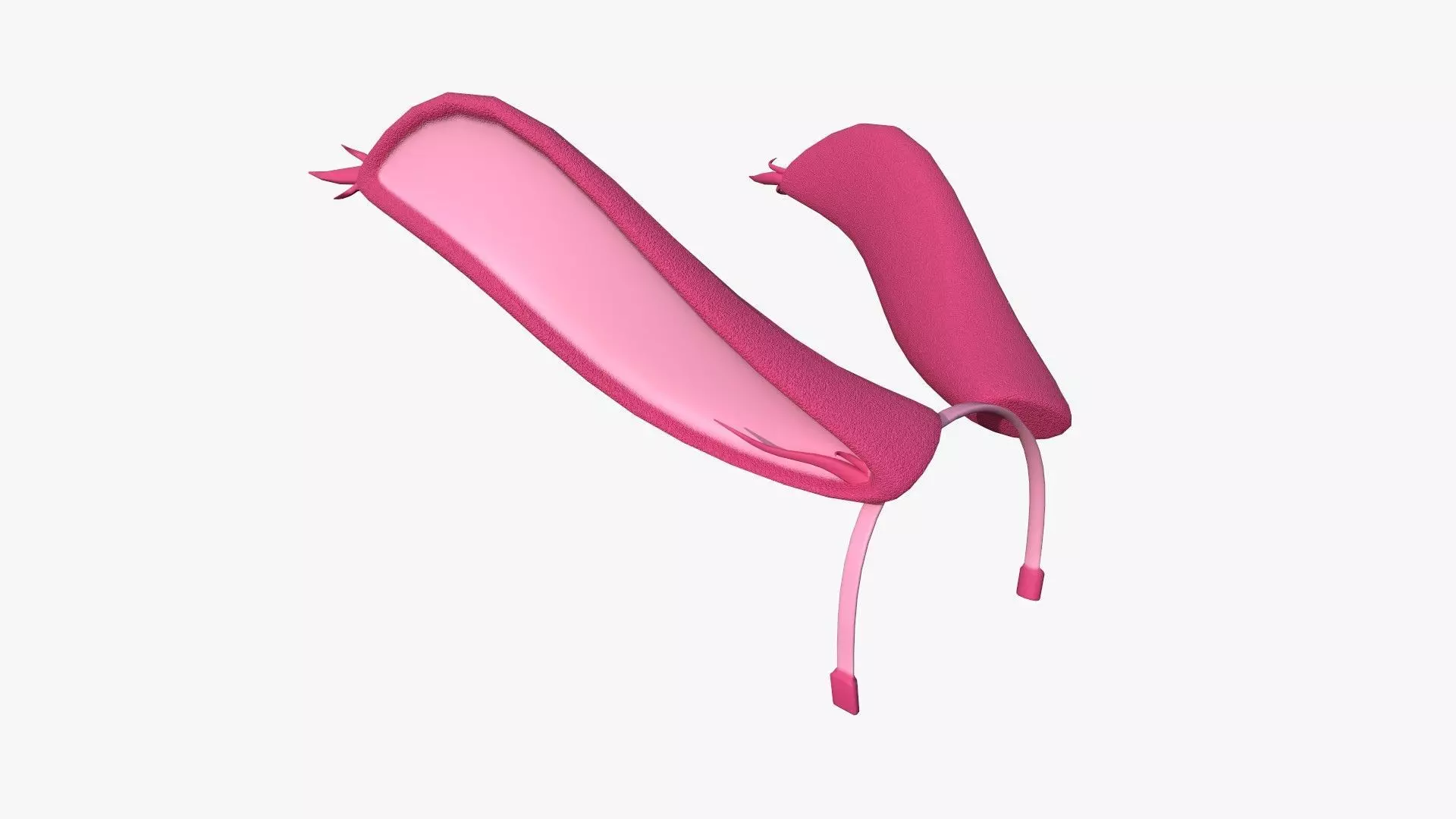 Furry Ears Tiara I02 Pink - Headband Character Design Low-poly 3D model_0