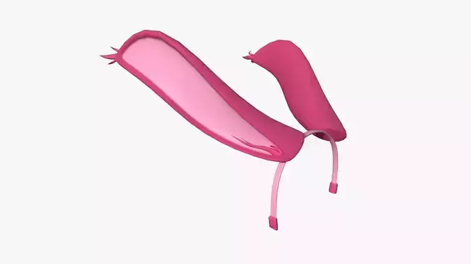 Furry Ears Tiara I02 Pink - Headband Character Design Low-poly 3D model