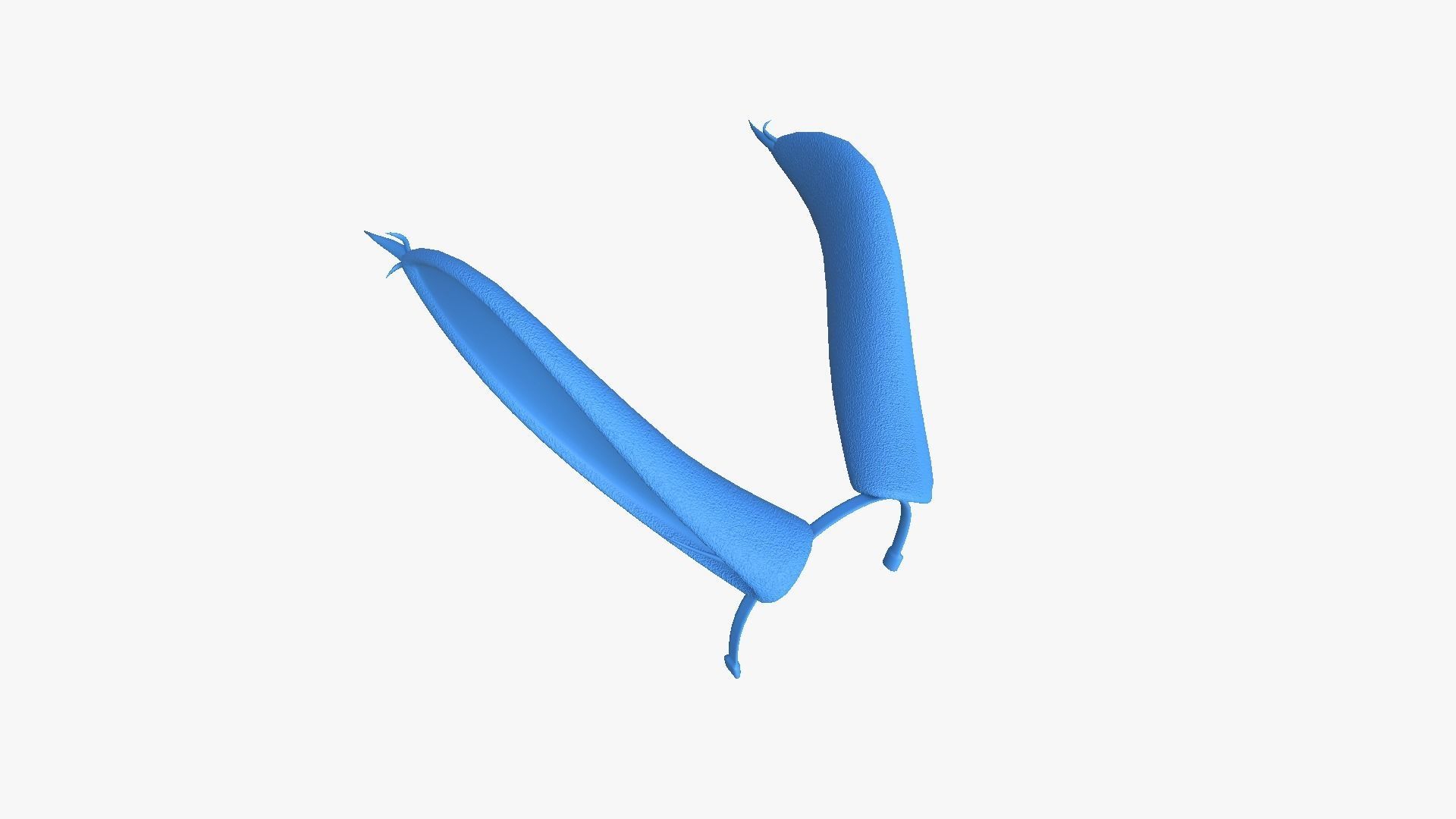 Furry Ears Tiara I03 Blue - Headband Character Design Low-poly 3D model_12