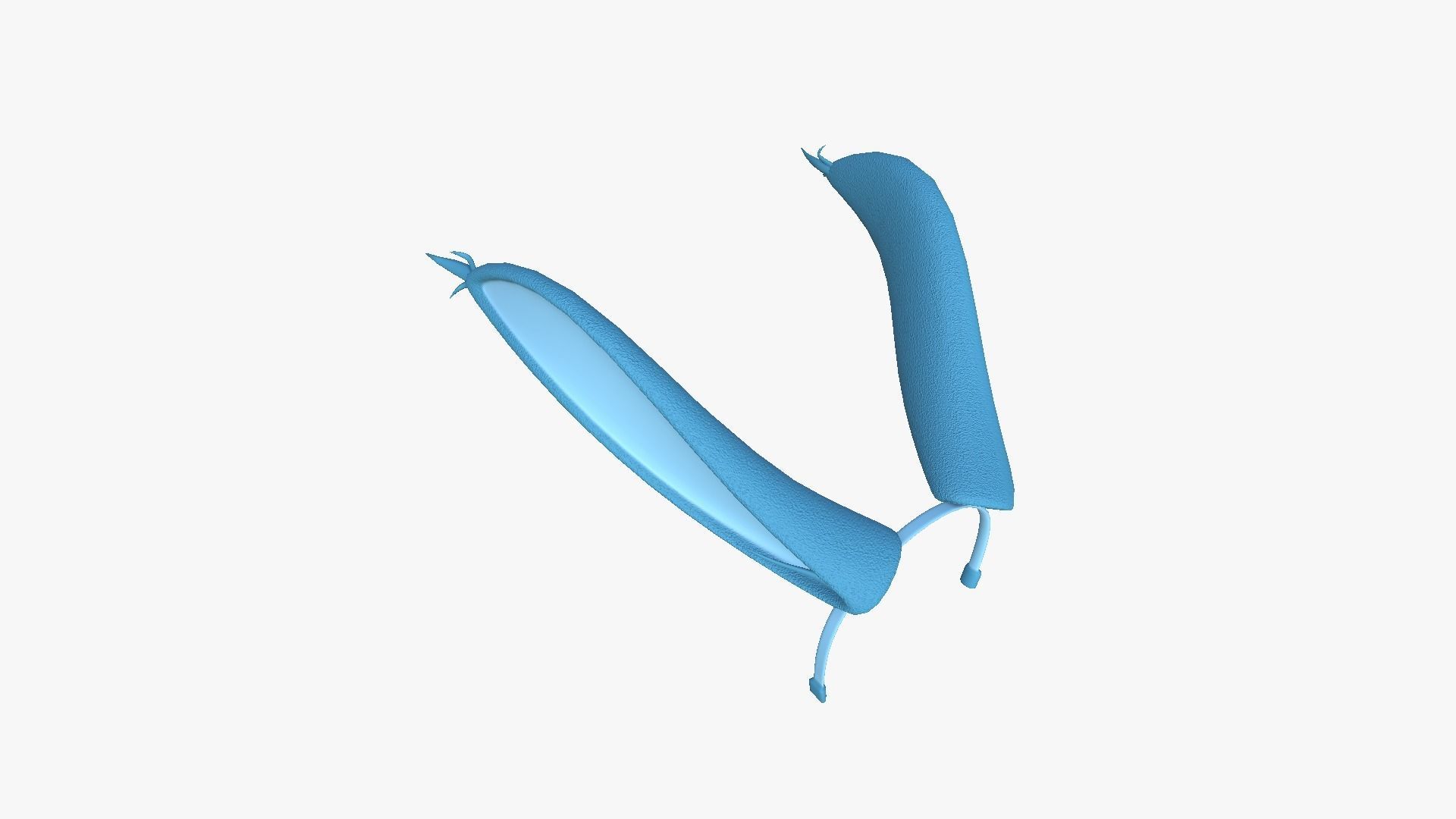 Furry Ears Tiara I03 Blue - Headband Character Design Low-poly 3D model_1