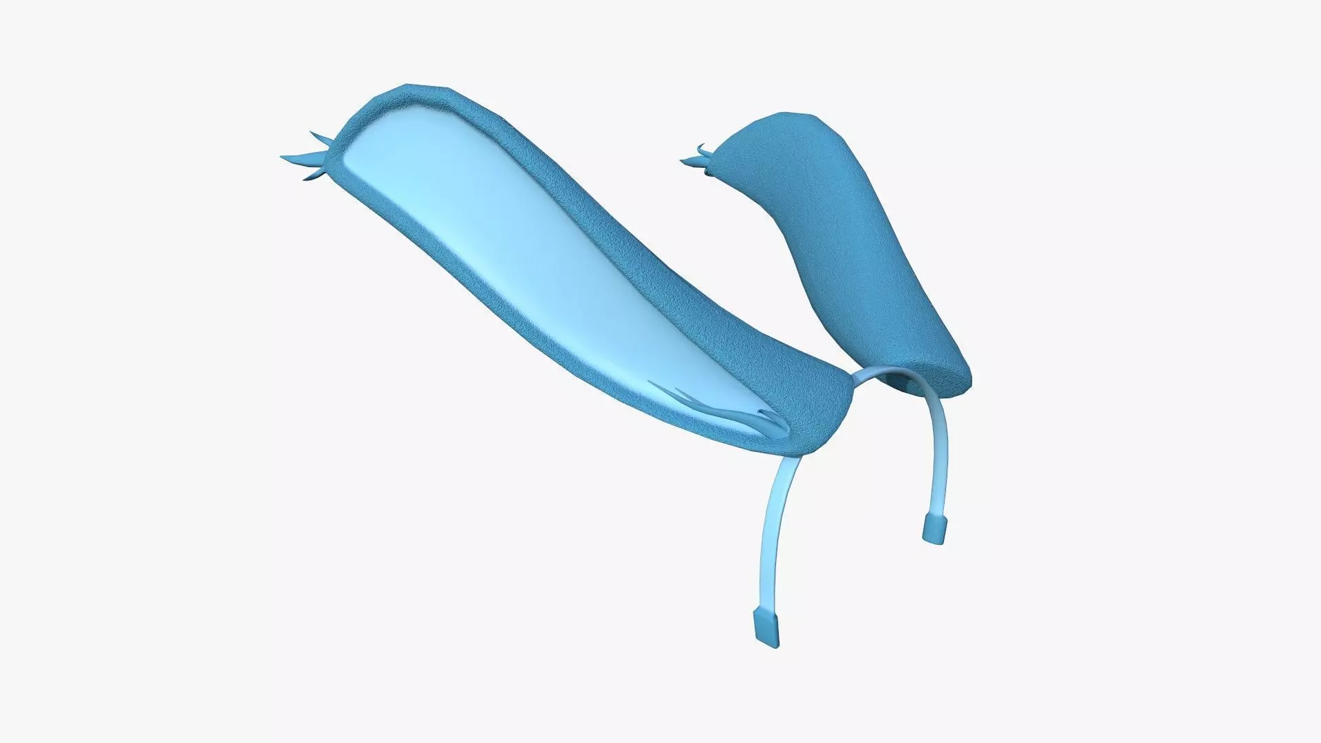 Furry Ears Tiara I03 Blue - Headband Character Design Low-poly 3D model_0