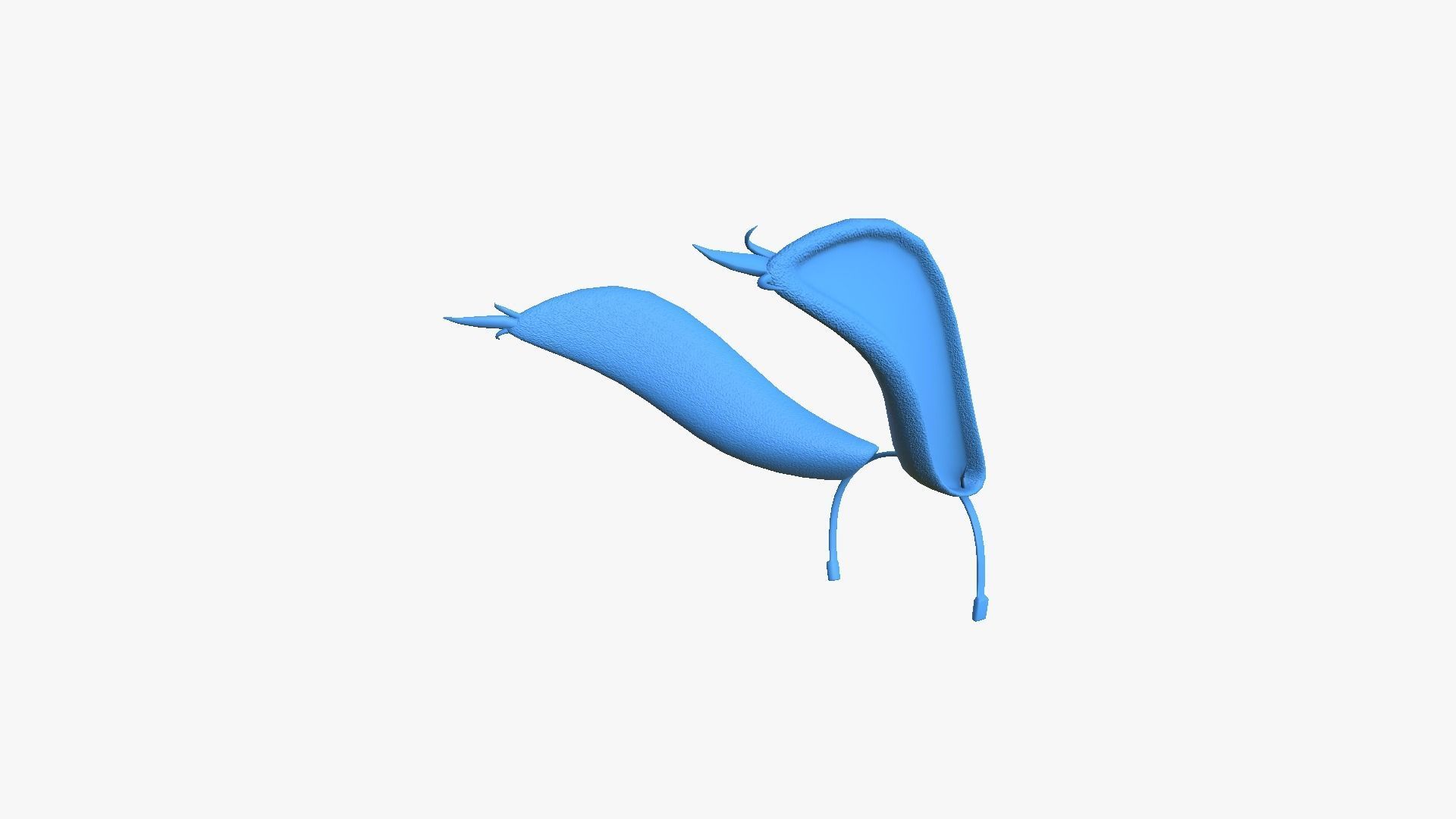 Furry Ears Tiara I03 Blue - Headband Character Design Low-poly 3D model_13