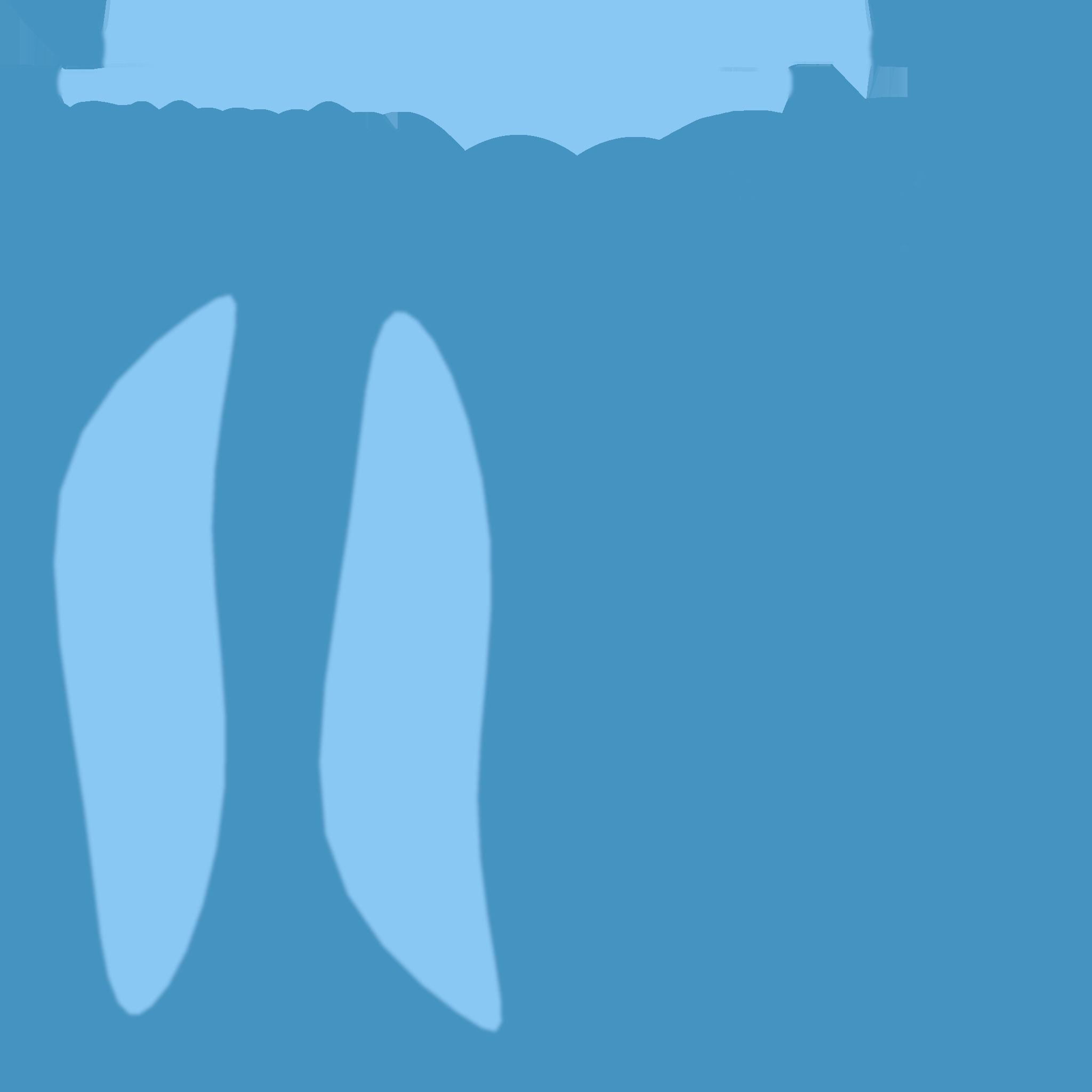 Furry Ears Tiara I03 Blue - Headband Character Design Low-poly 3D model_17